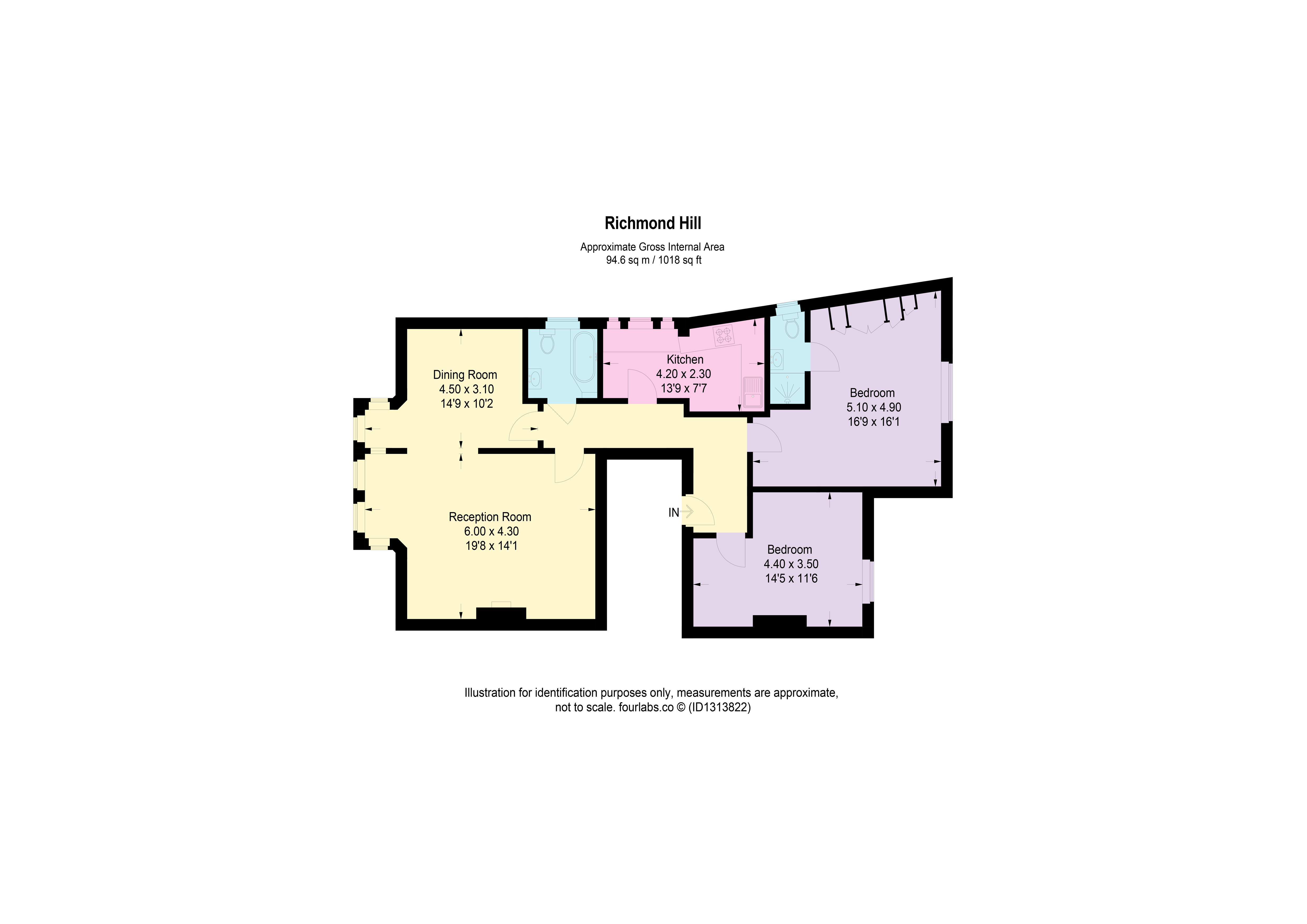 Flat 2, 50, Richmond Hill, Richmond floorplan