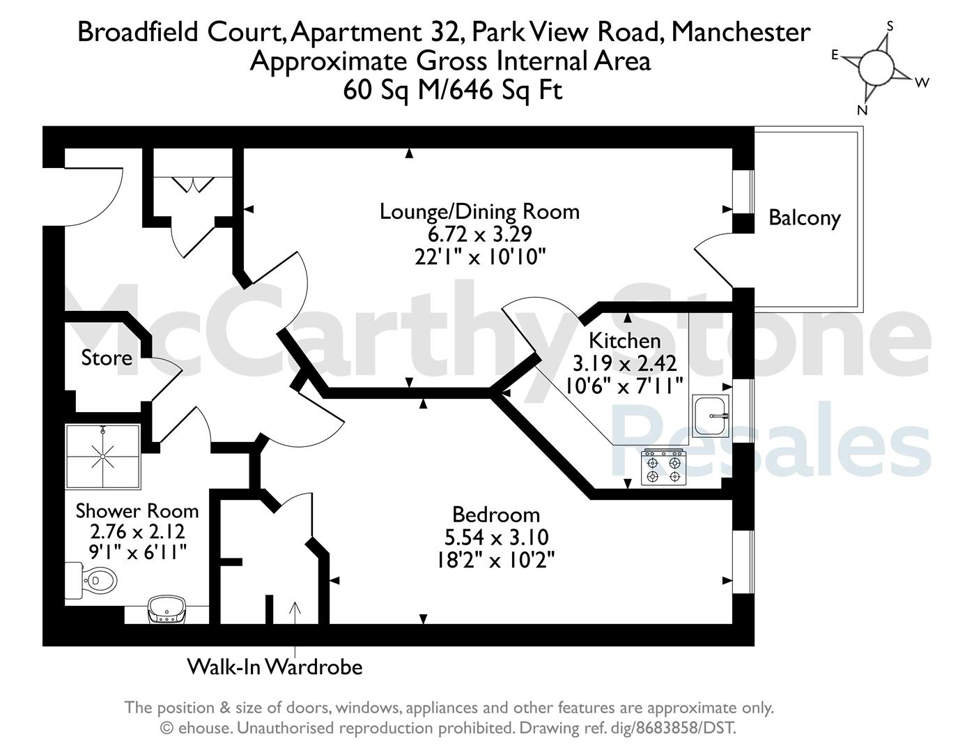 32 Broadfield Court, Park View Road, Manchester floorplan