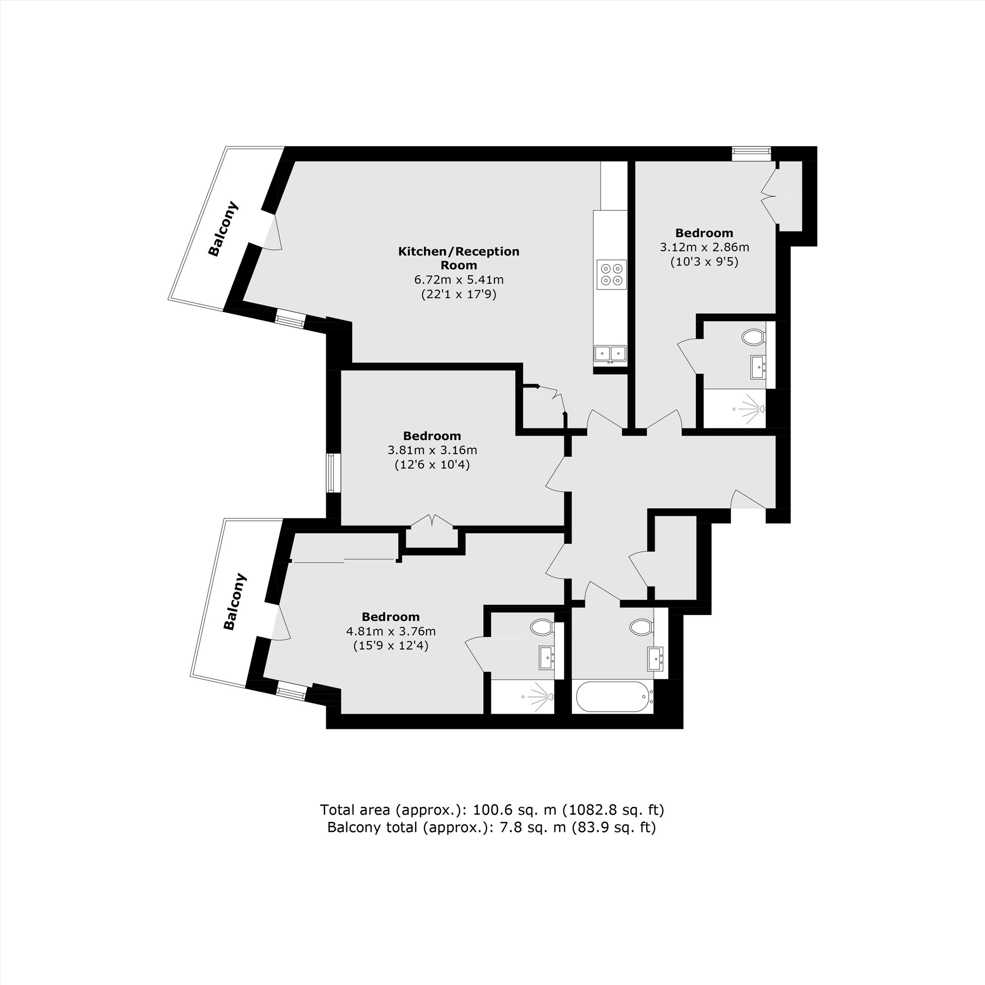 Apartment 37, Rose Court, Baltic Avenue, Brentford floorplan