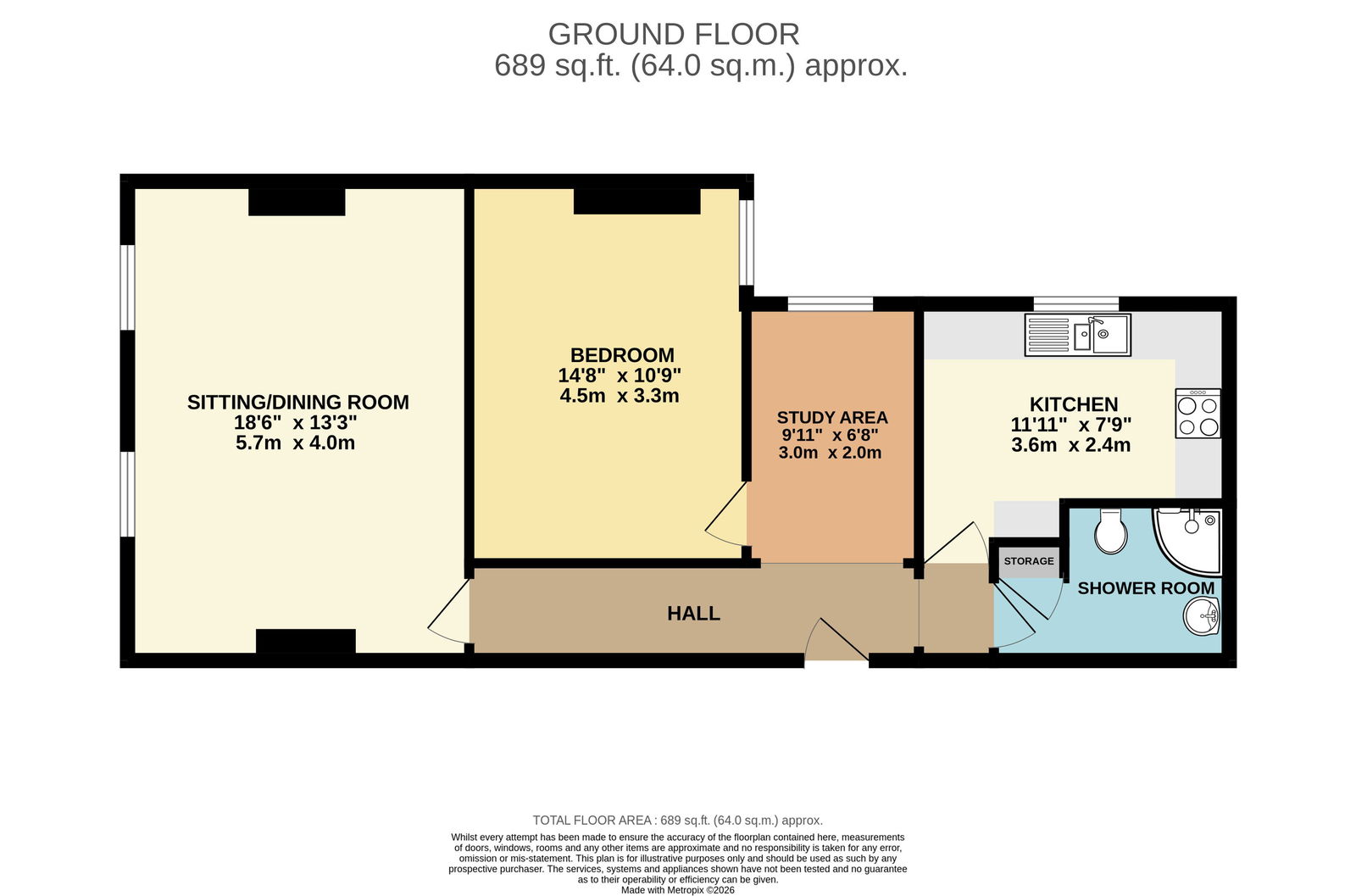 The Old Post Office,Flat 2, Bank Crescent, Ledbury floorplan