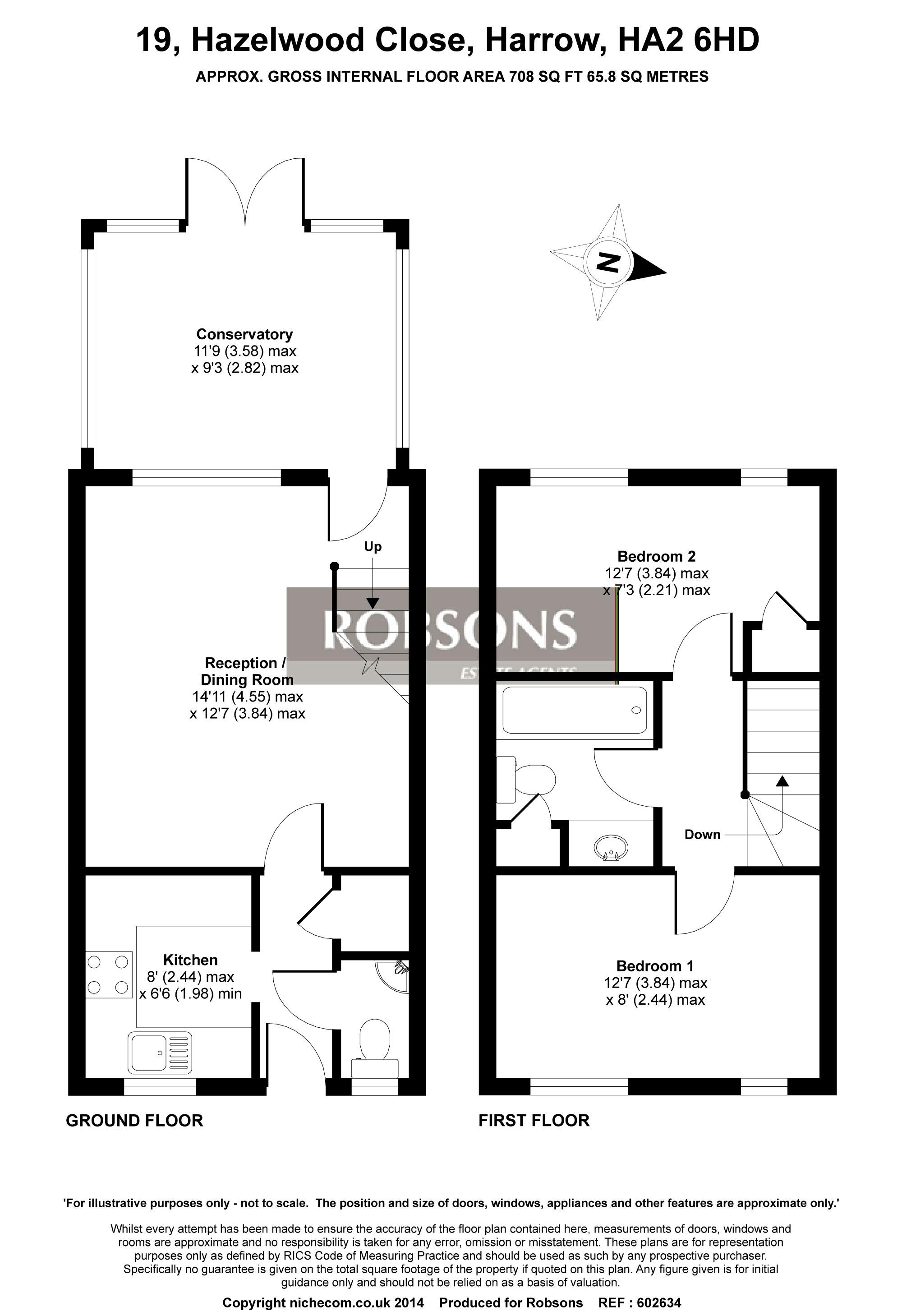 2 Bedrooms Semi-detached house to rent in Hazelwood Close, Harrow HA2