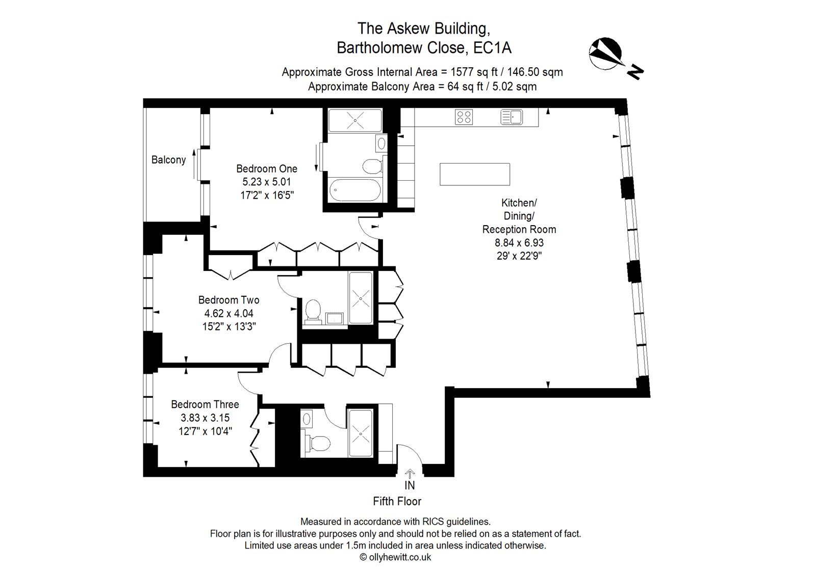 Apartment 5.1, The Askew Building, 50, Bartholomew Close, London floorplan