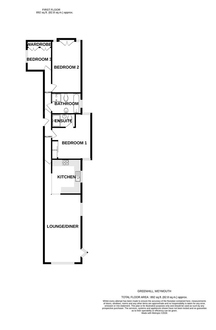 Flat 3, 29, Greenhill, Weymouth floorplan