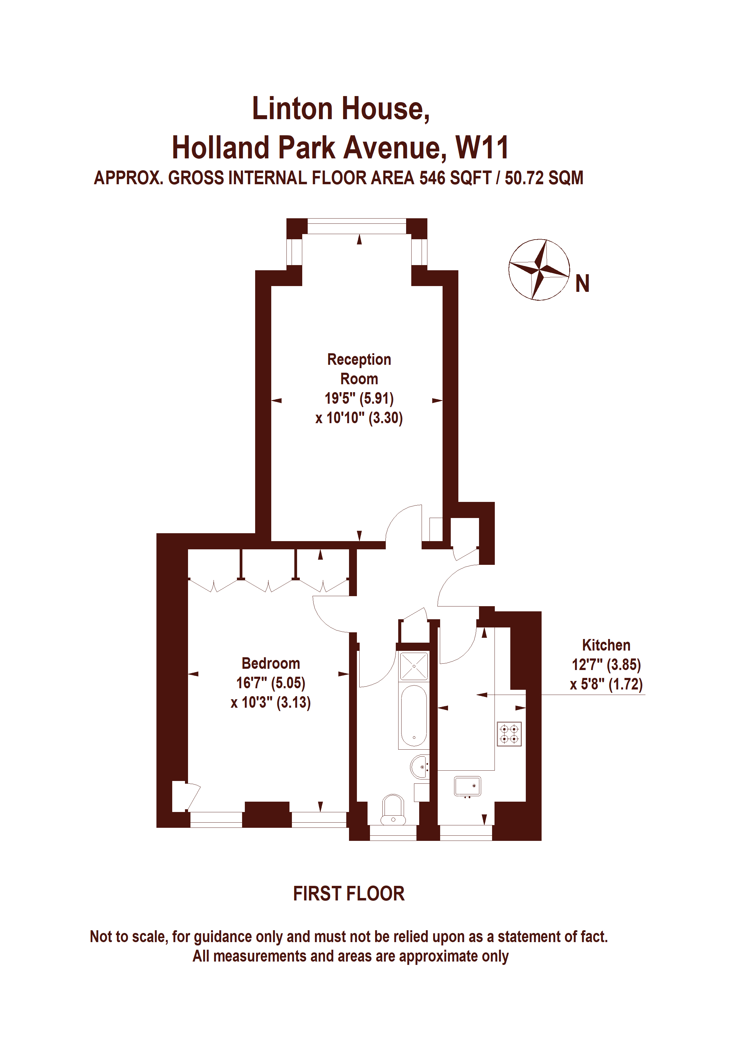 Linton House, 11 Holland Park Avenue, London W11, 1 bedroom flat for