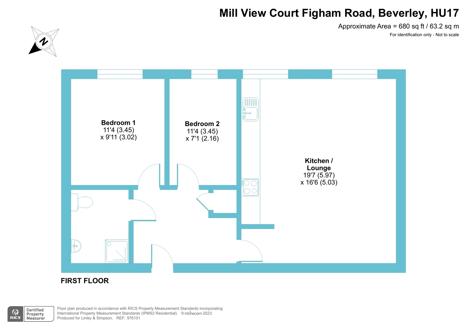 Flat 12, Mill View Court,, Figham Road, Beverley floorplan