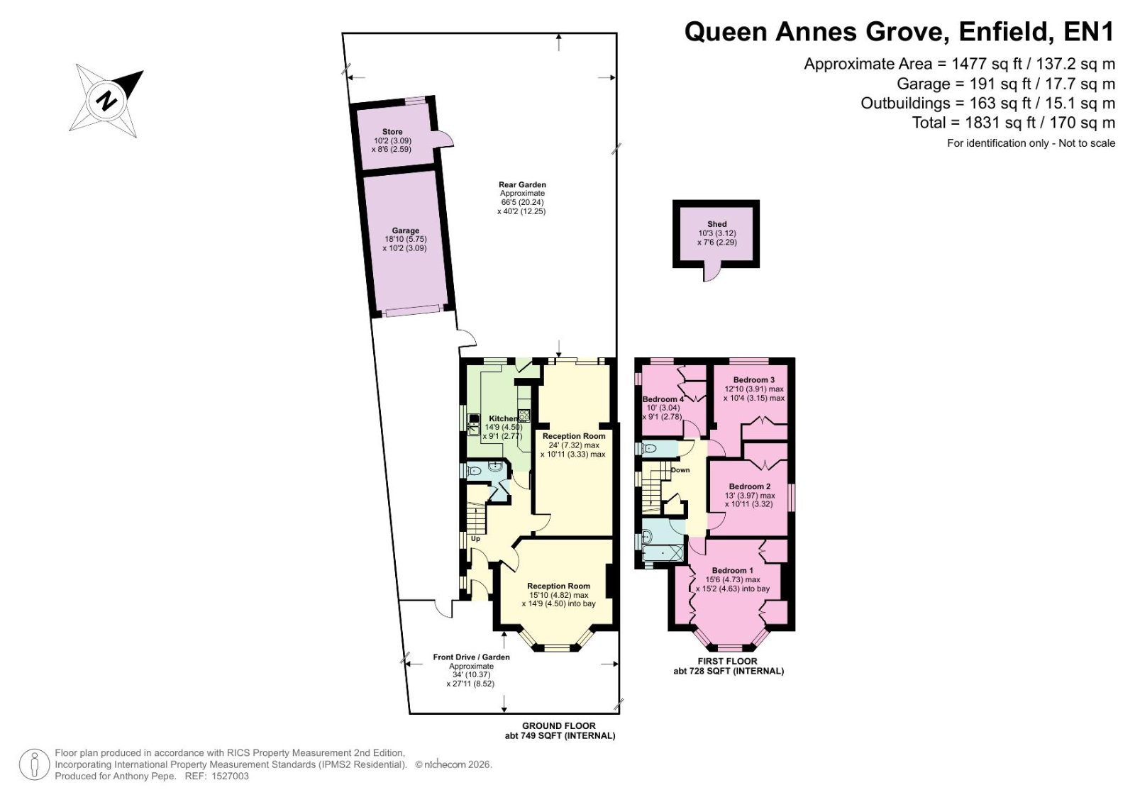 17A,, Queen Annes Grove, Enfield floorplan
