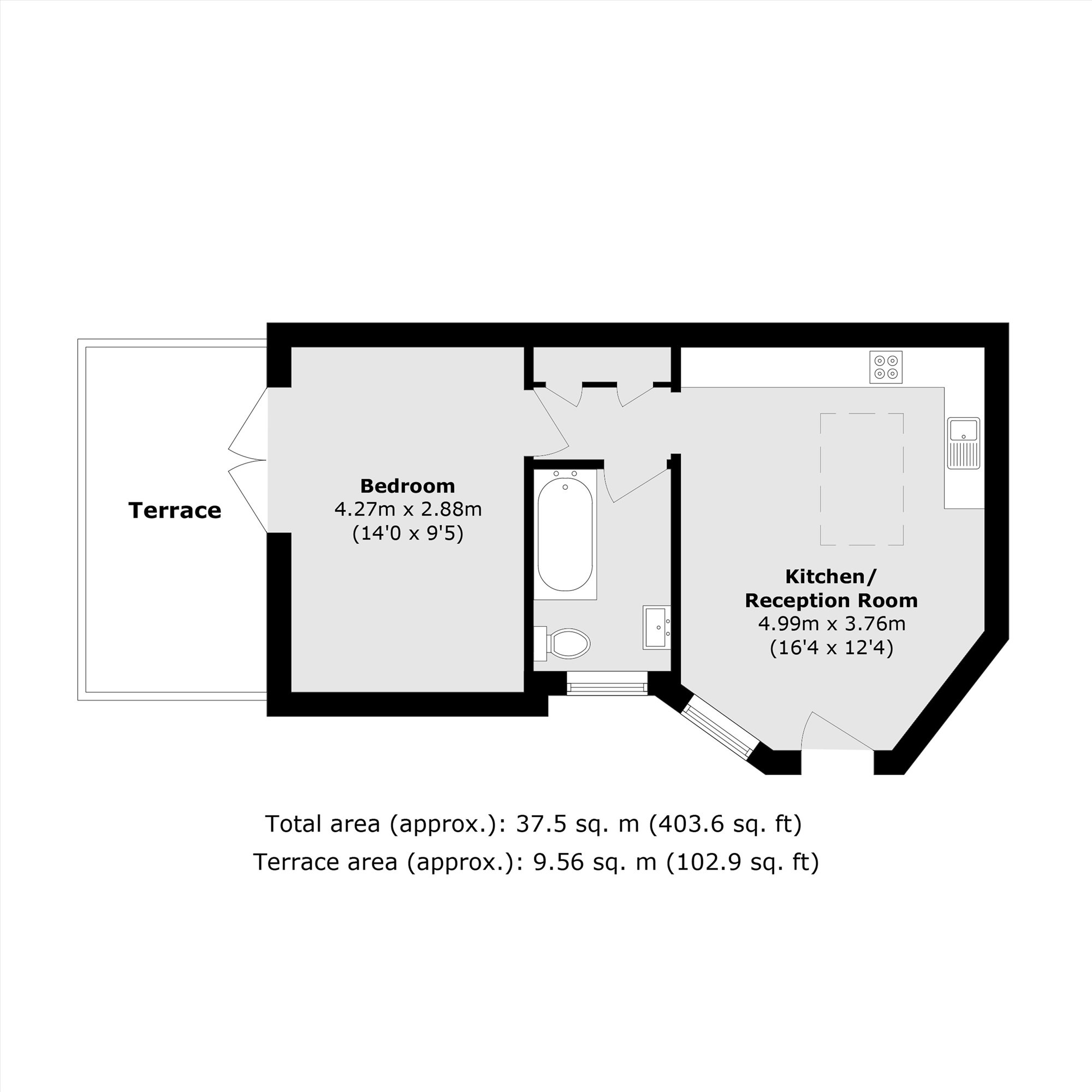 Flat 13, 4-7, Voltaire Road, London floorplan