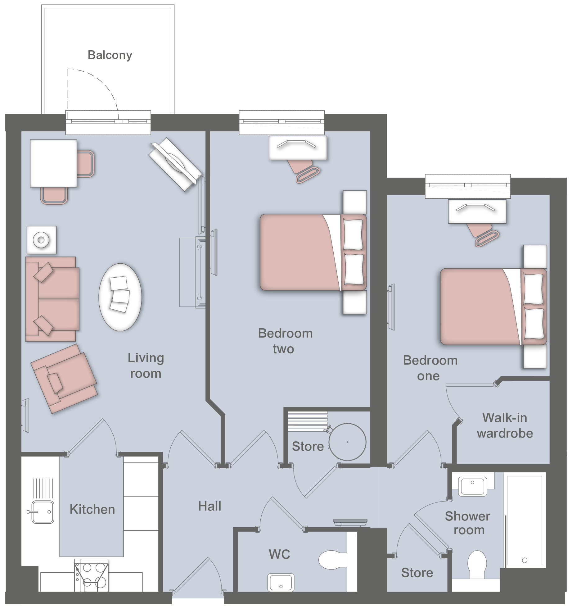 Apt 23, Otter Lodge, Silver Street, Honiton floorplan