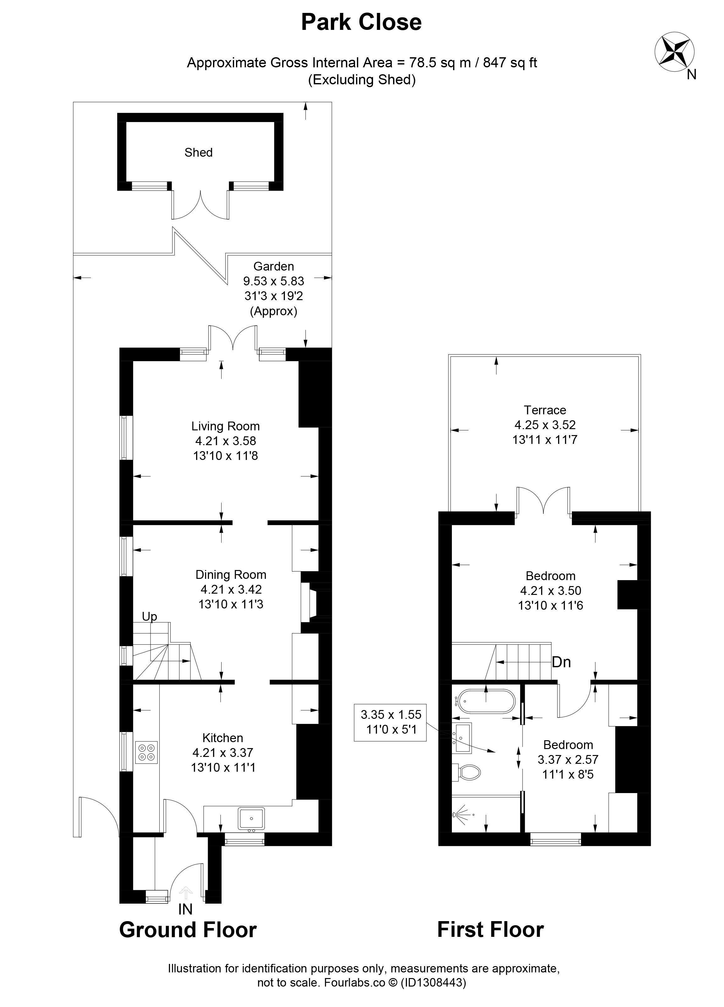 1 Park Cottages,, Ewell Road, Sutton floorplan