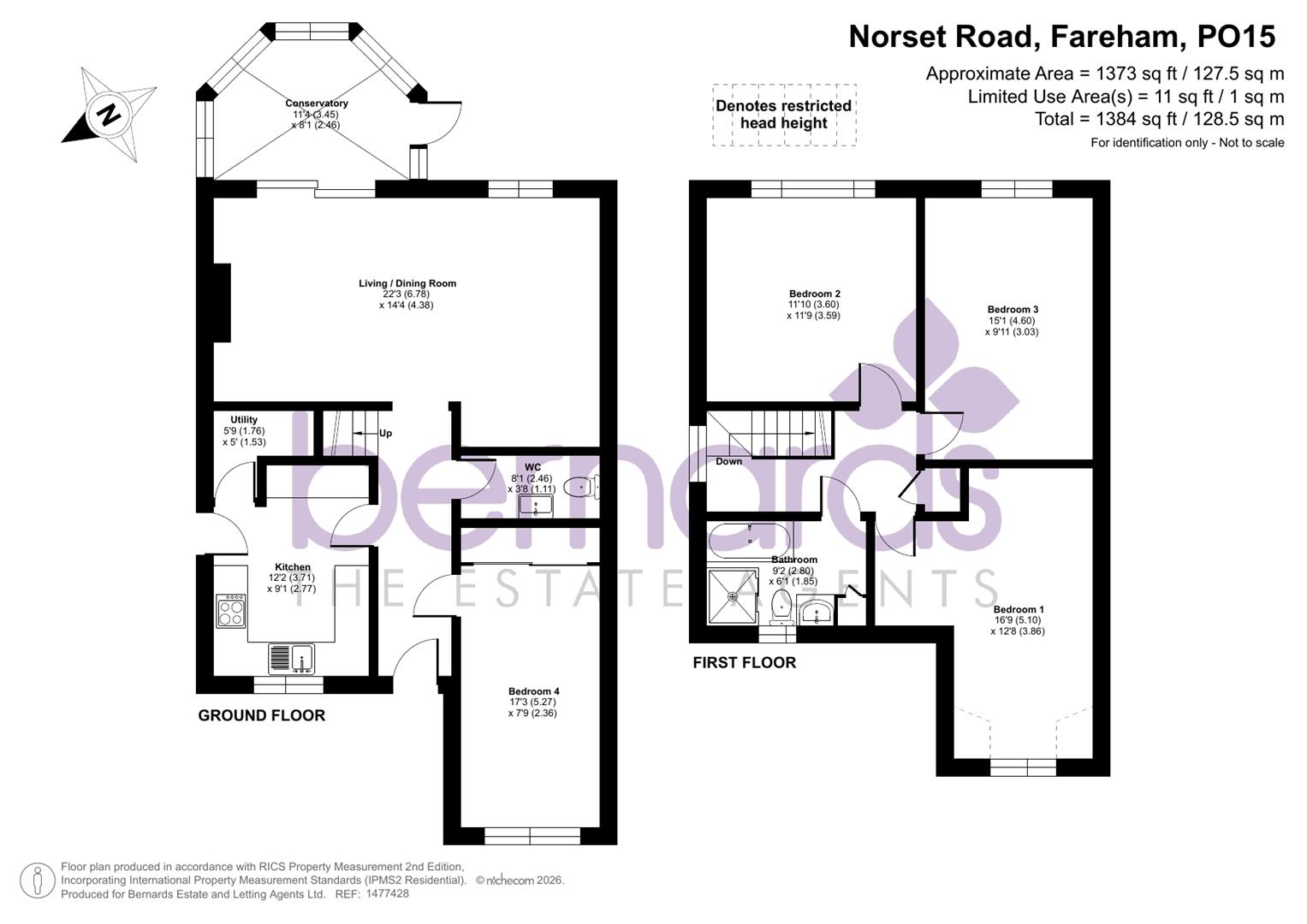 45, Norset Road, Fareham floorplan