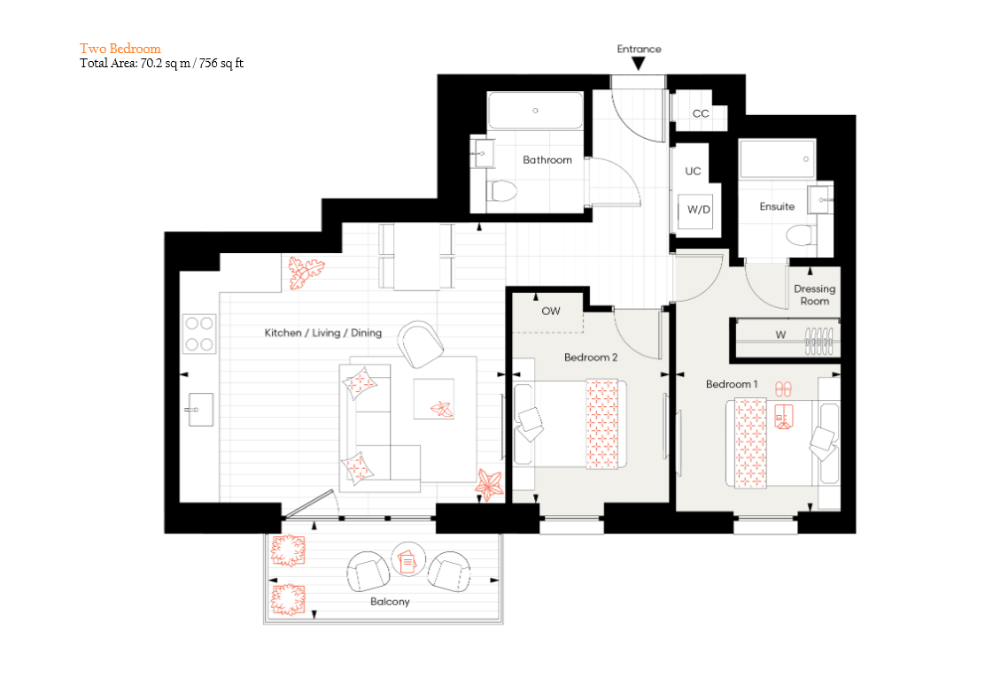 Flat 205, 44, Murdoch Court, Rookwood Way, London floorplan