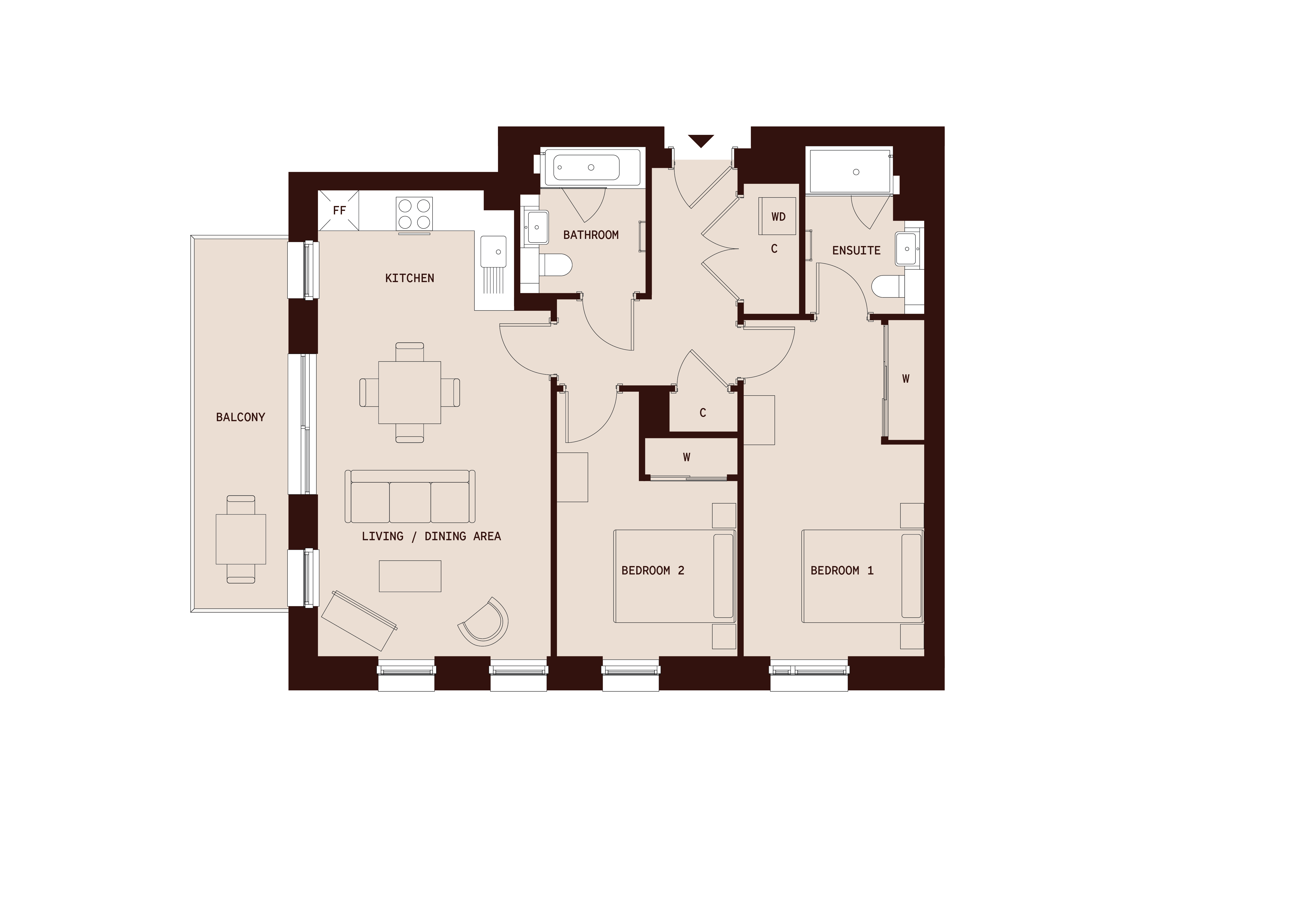 Flat 38, Duxford Tower, 1 East Drive, Colindale floorplan