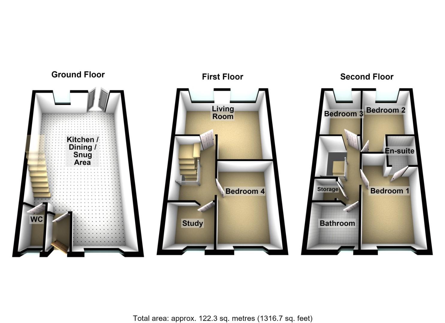 27, Harrington Way, Ashington floorplan