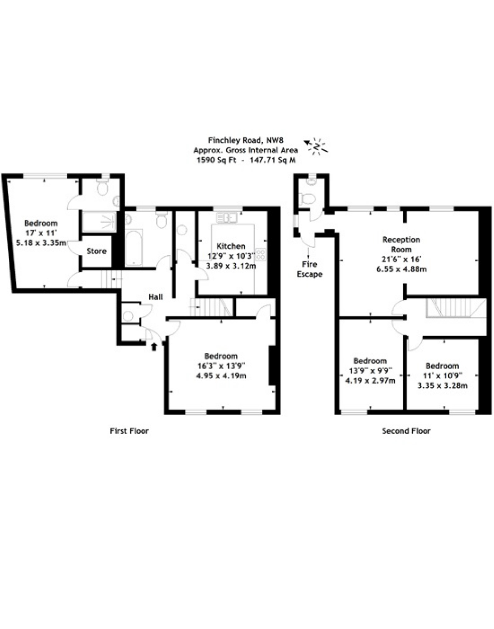 4 Bedrooms Flat to rent in Finchley Road, London NW8