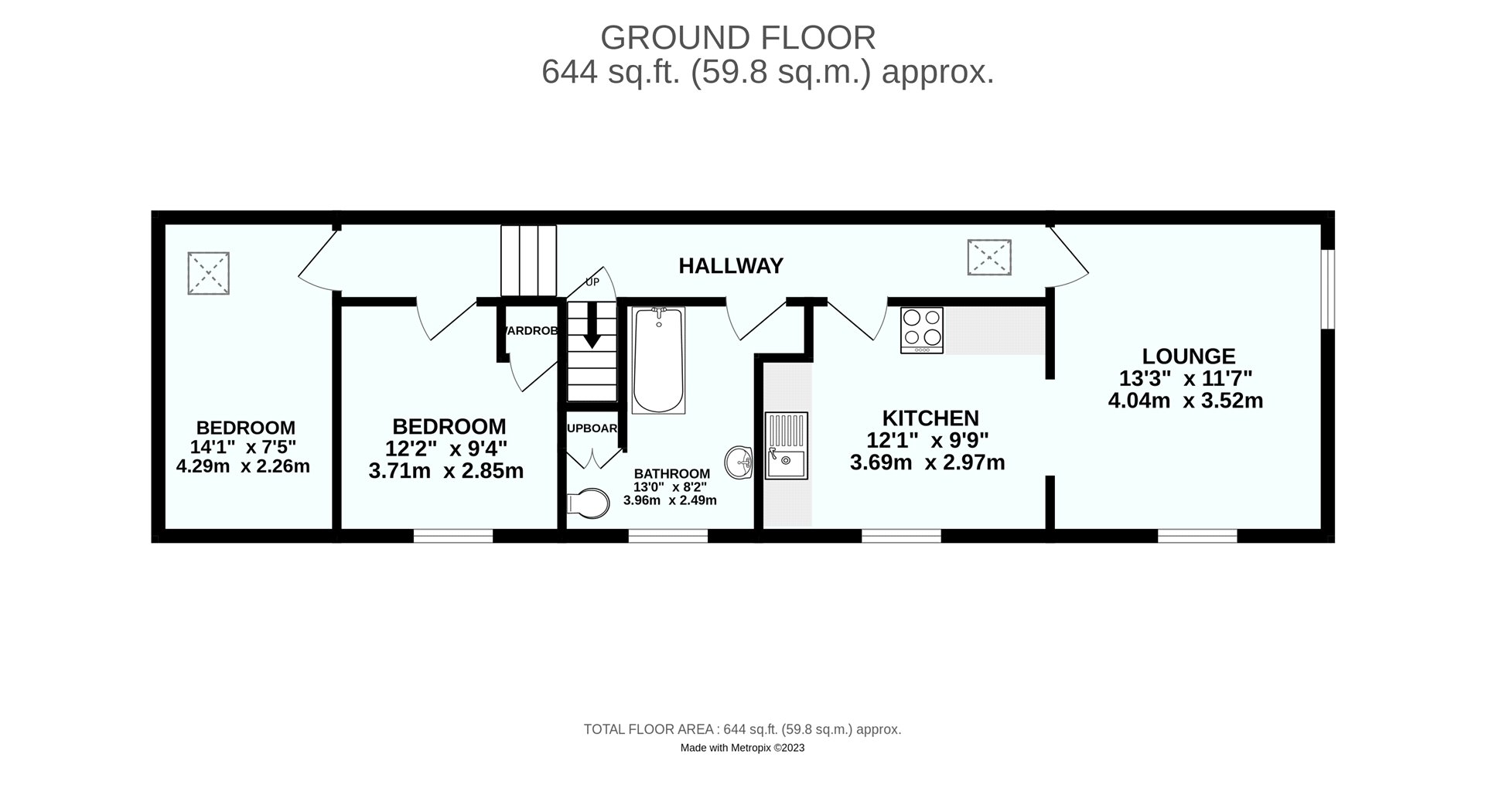Flat 1,, Five Wells Lane, Cornwall floorplan