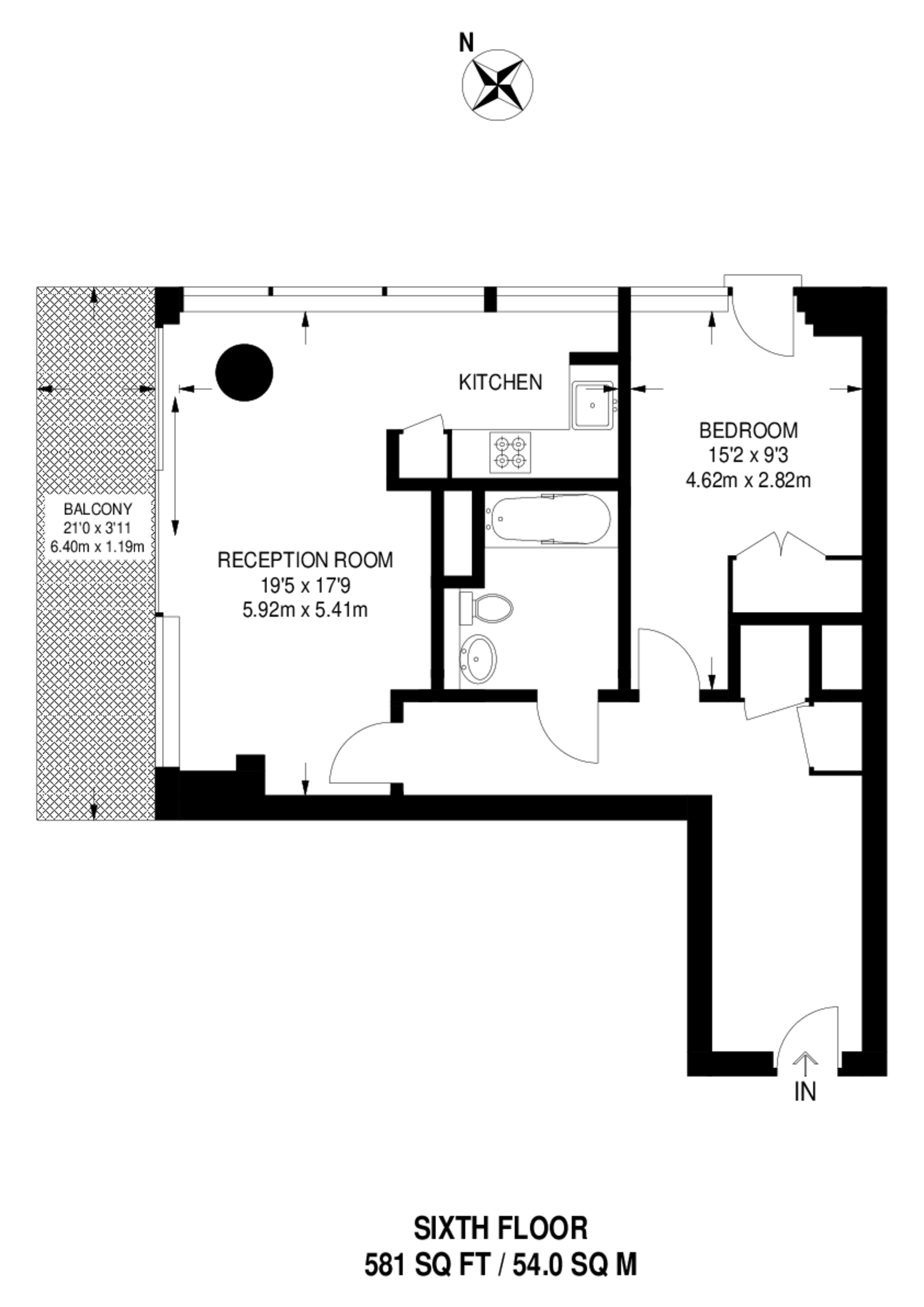 Landmark West Tower, Canary Wharf floorplan
