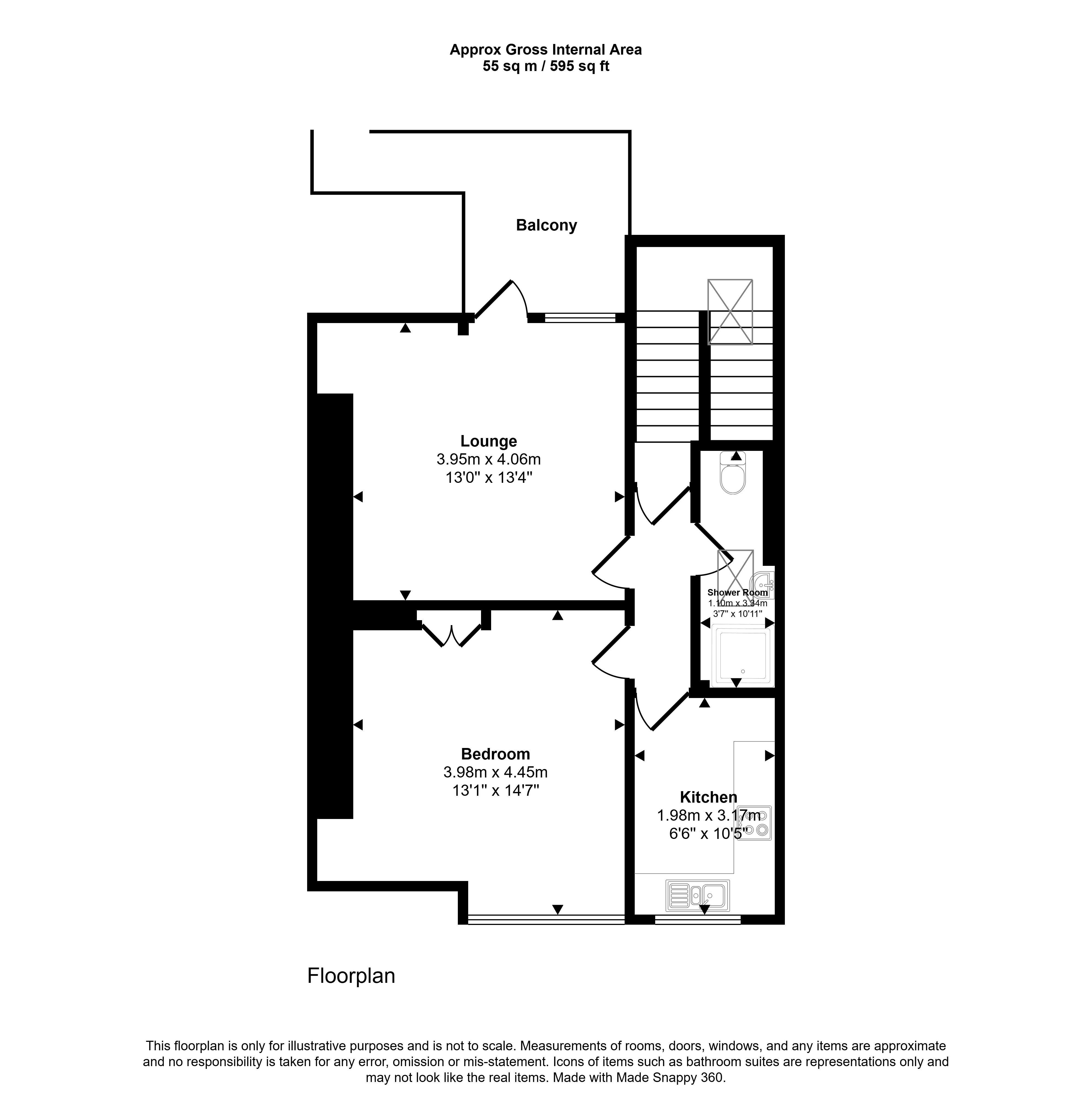 Flat 4 - 3, Cleveland Road, North Shields floorplan