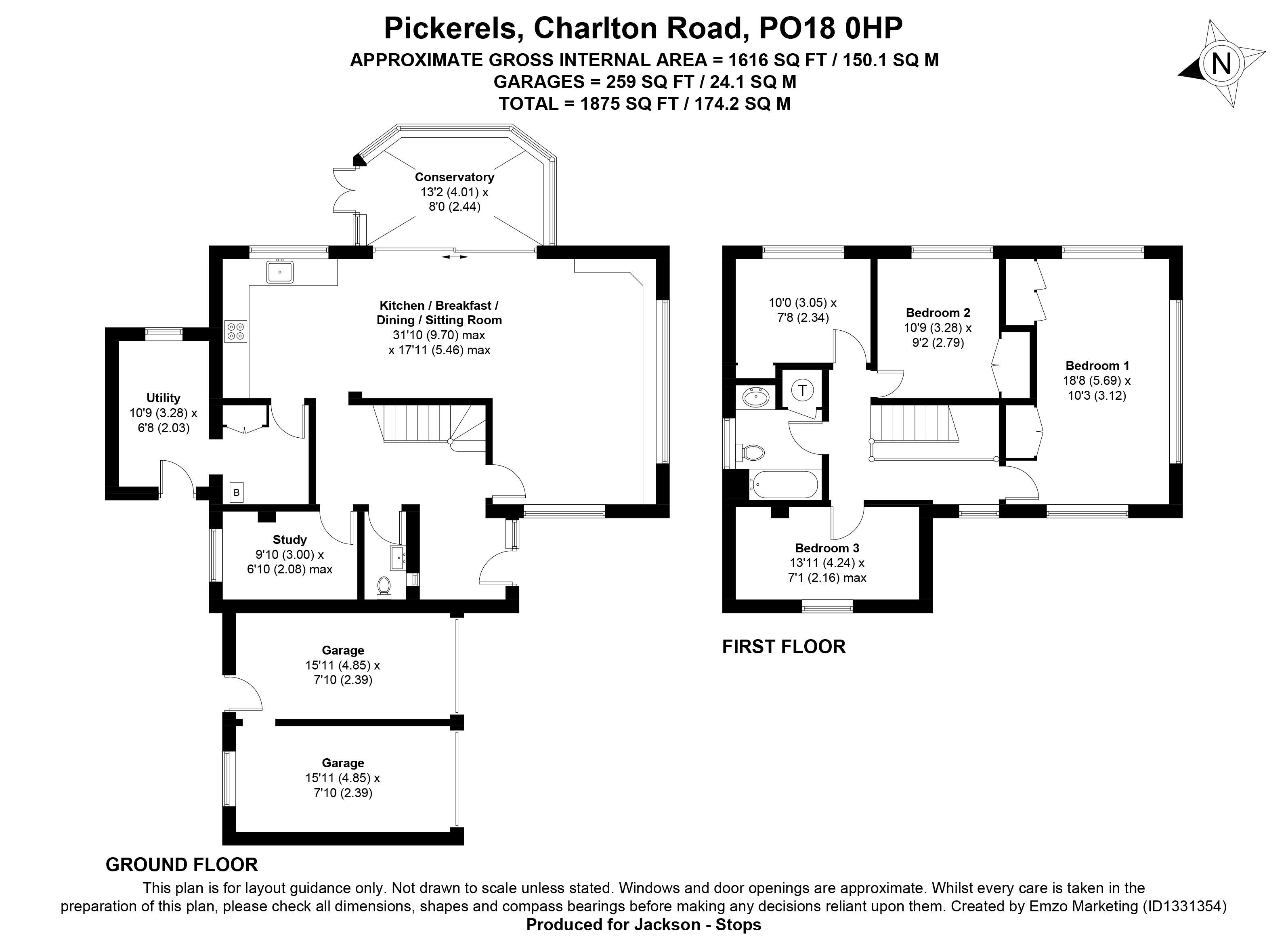 Pickerels,, Singleton, Chichester floorplan