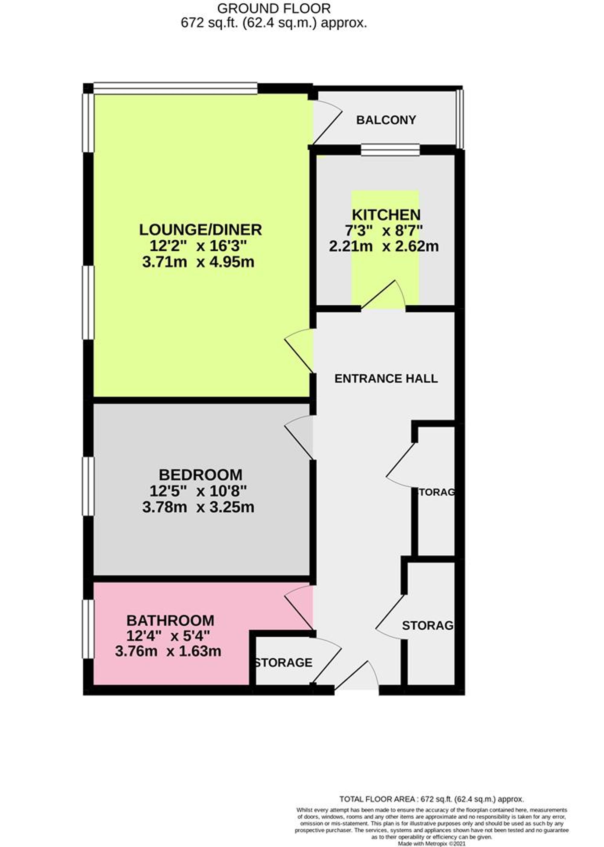 Flat 2, Airedale Court Heene Road, Worthing floorplan
