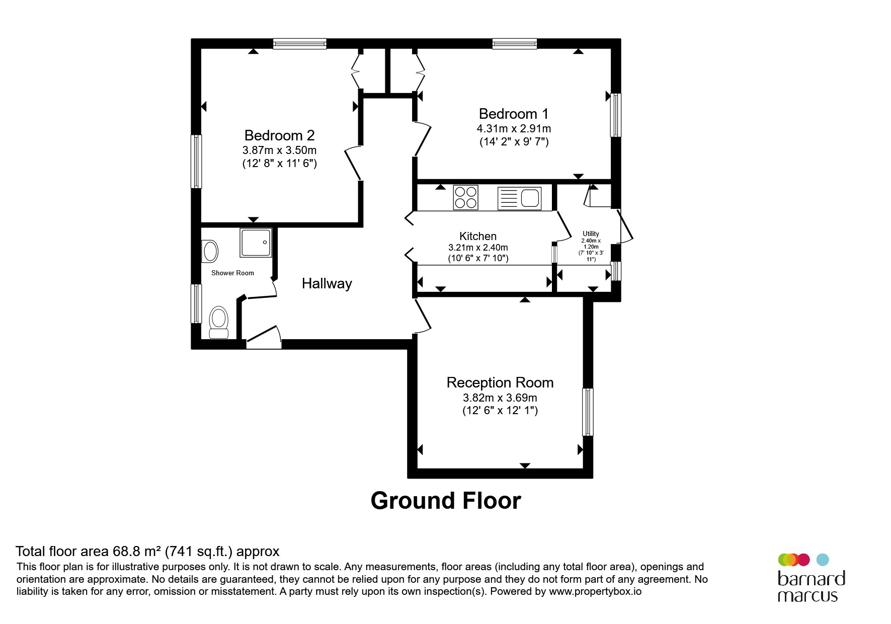 Flat 1, Binstead House, 5, Vermont Road, London floorplan