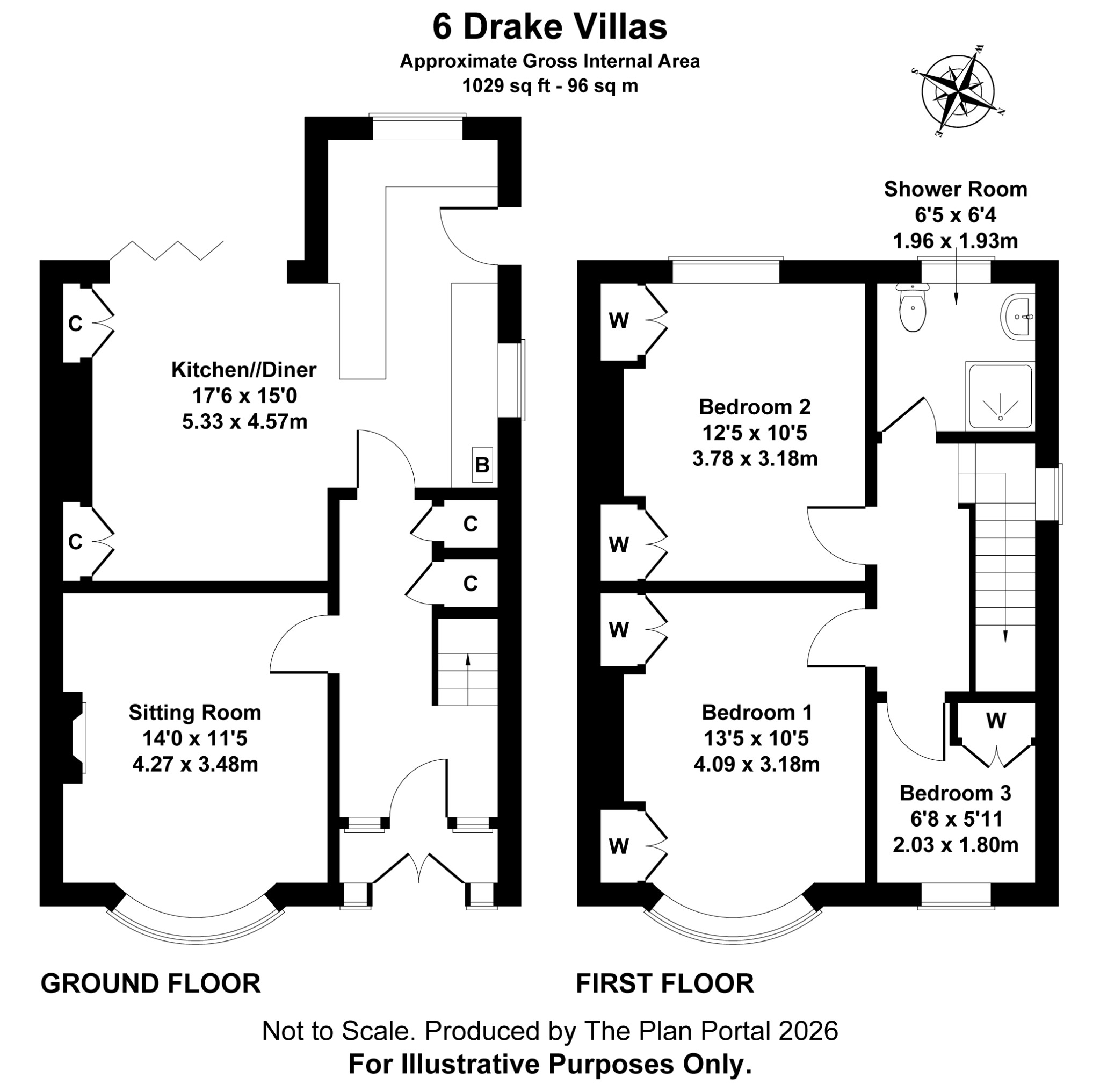6 Drake Villas, -, Tavistock floorplan