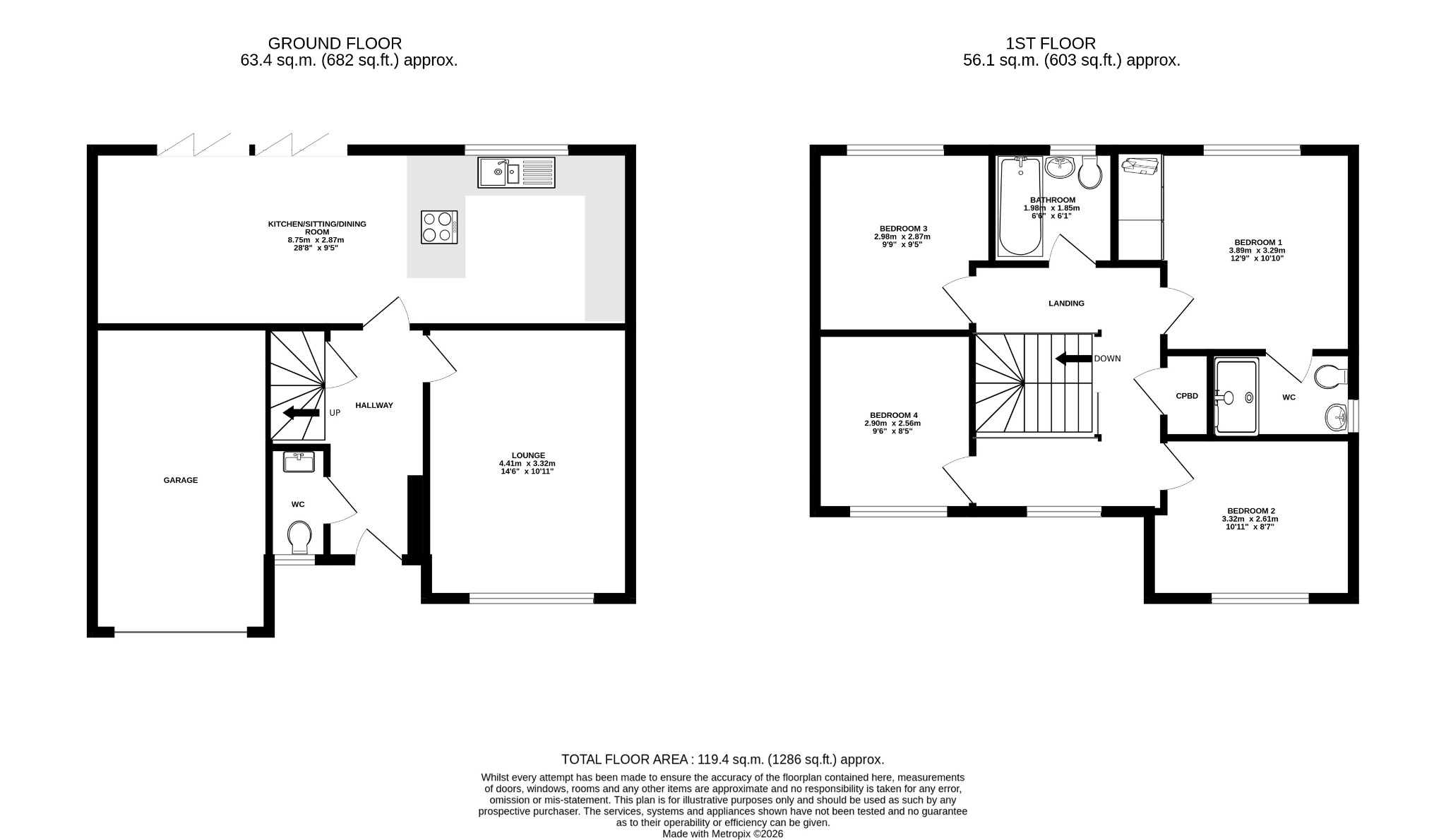 36 Hewlett Way, Westhoughton, Lancashire floorplan