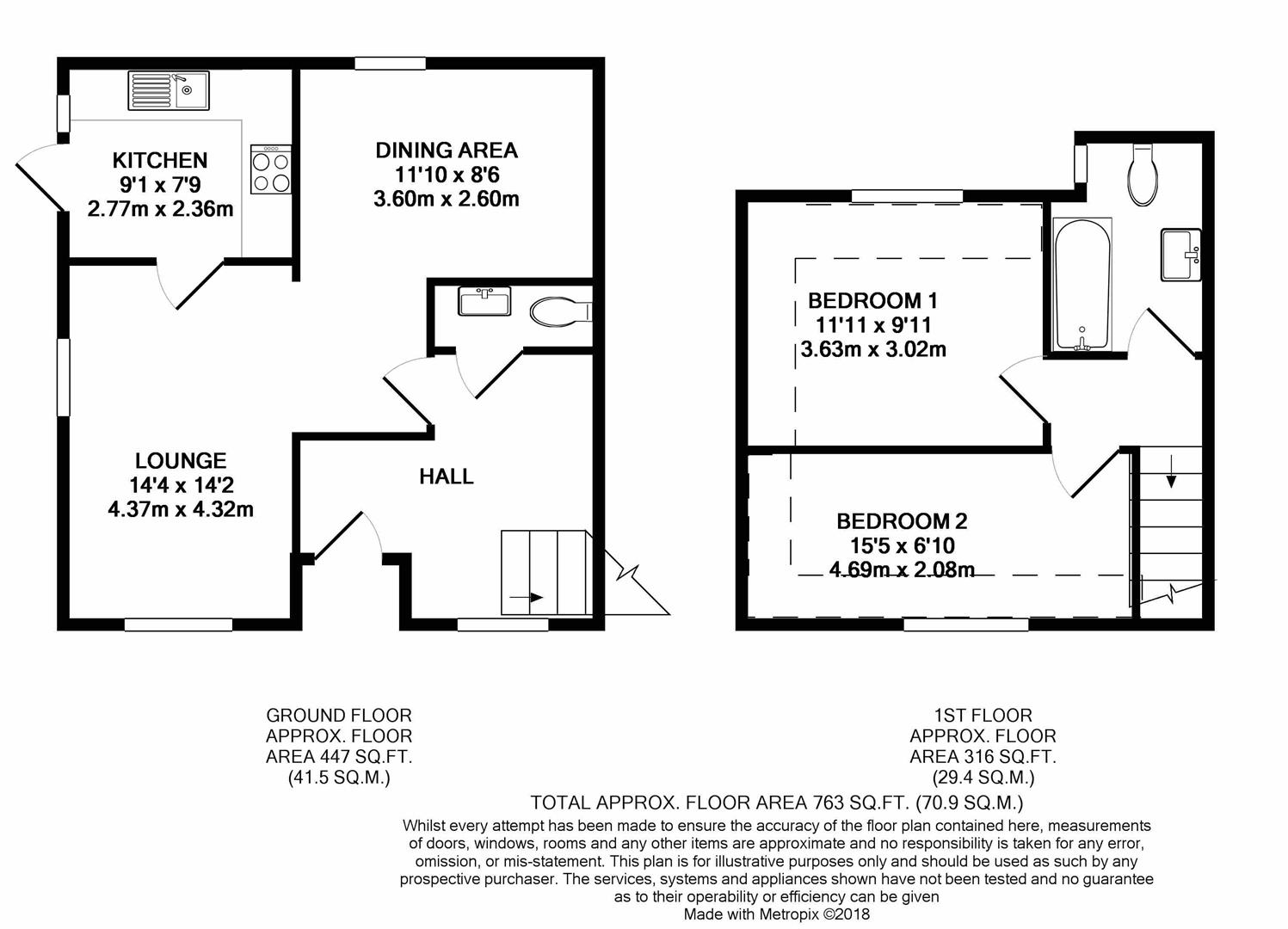 2 Bedrooms End terrace house to rent in The Street, Borden, Sittingbourne ME9