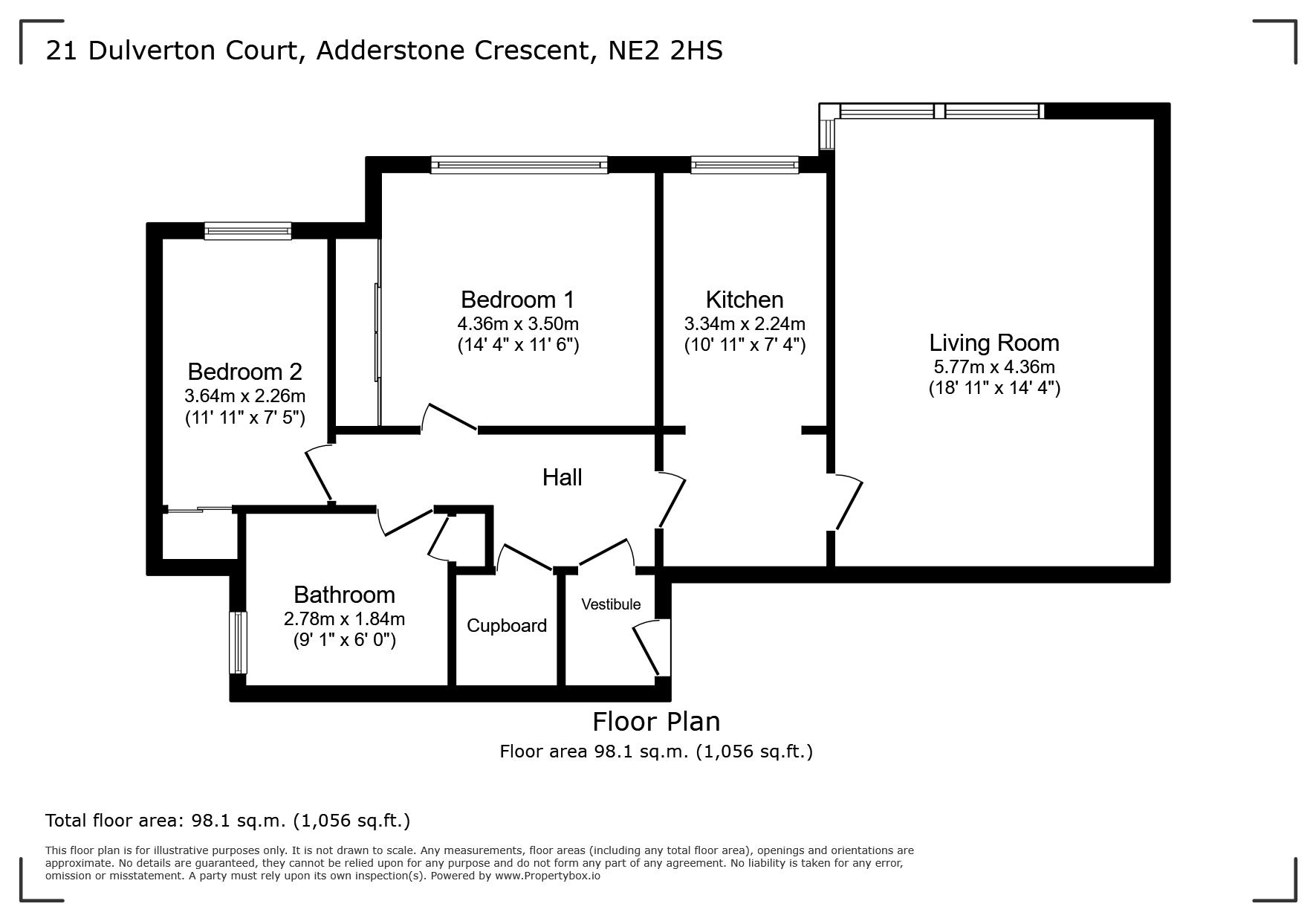 21 Dulverton Court, Adderstone Crescent, Newcastle Upon Tyne floorplan