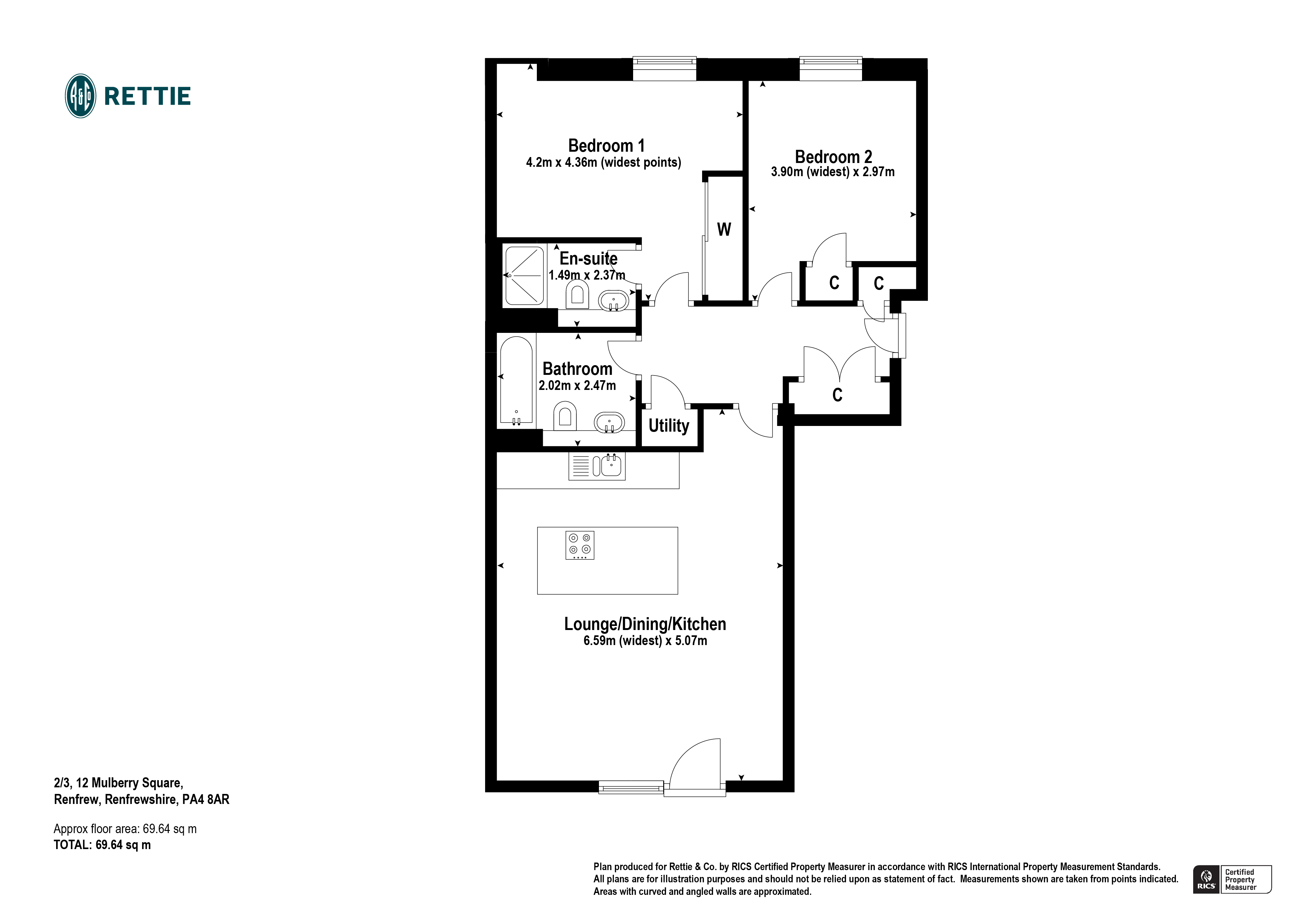 Mulberry Square, Renfrew, Renfrewshire PA4, 2 bedroom flat for sale