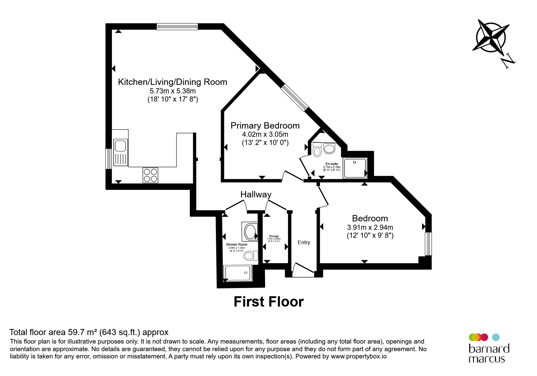 Flat 6, Rosebury Court, 16, St. Helen's Road, London floorplan