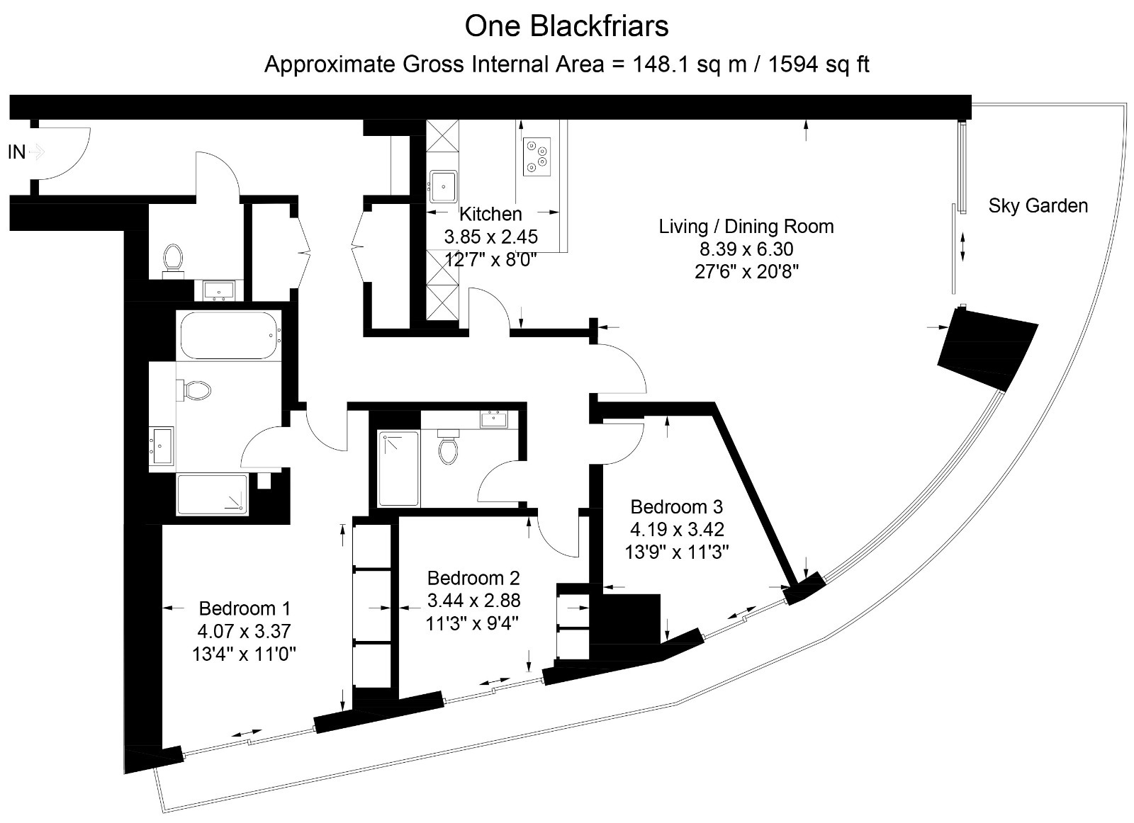 3 Bedrooms Flat to rent in Blackfriars Road, London SE1