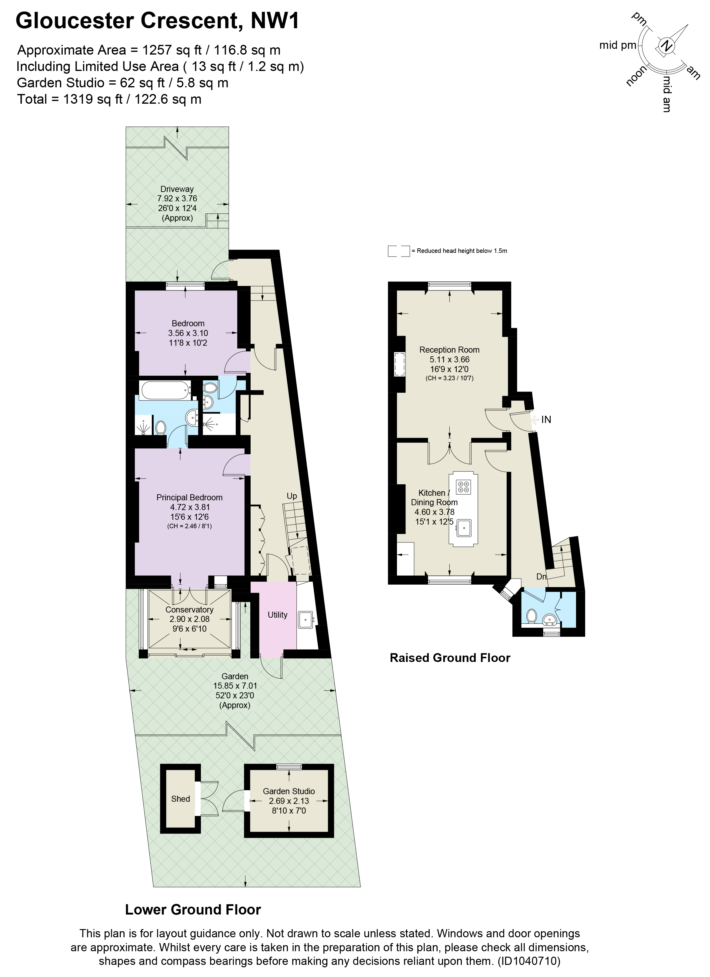 The Garden Flat, 11, Gloucester Crescent, London floorplan
