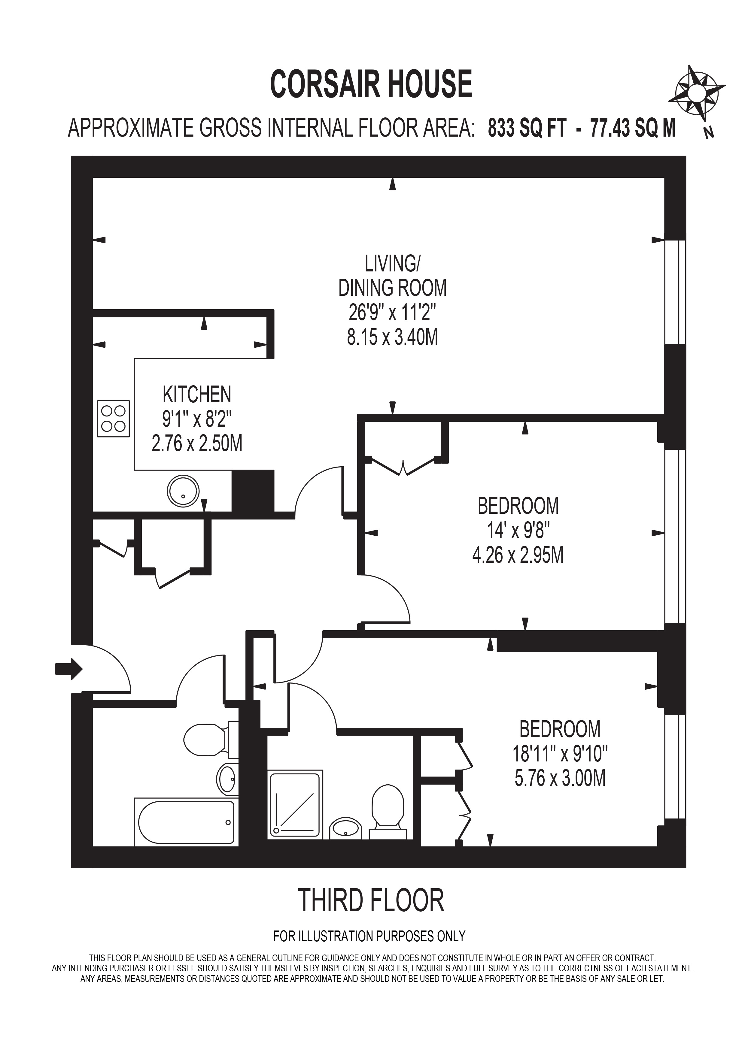 105 Corsair House 9, Starboard Way, London floorplan