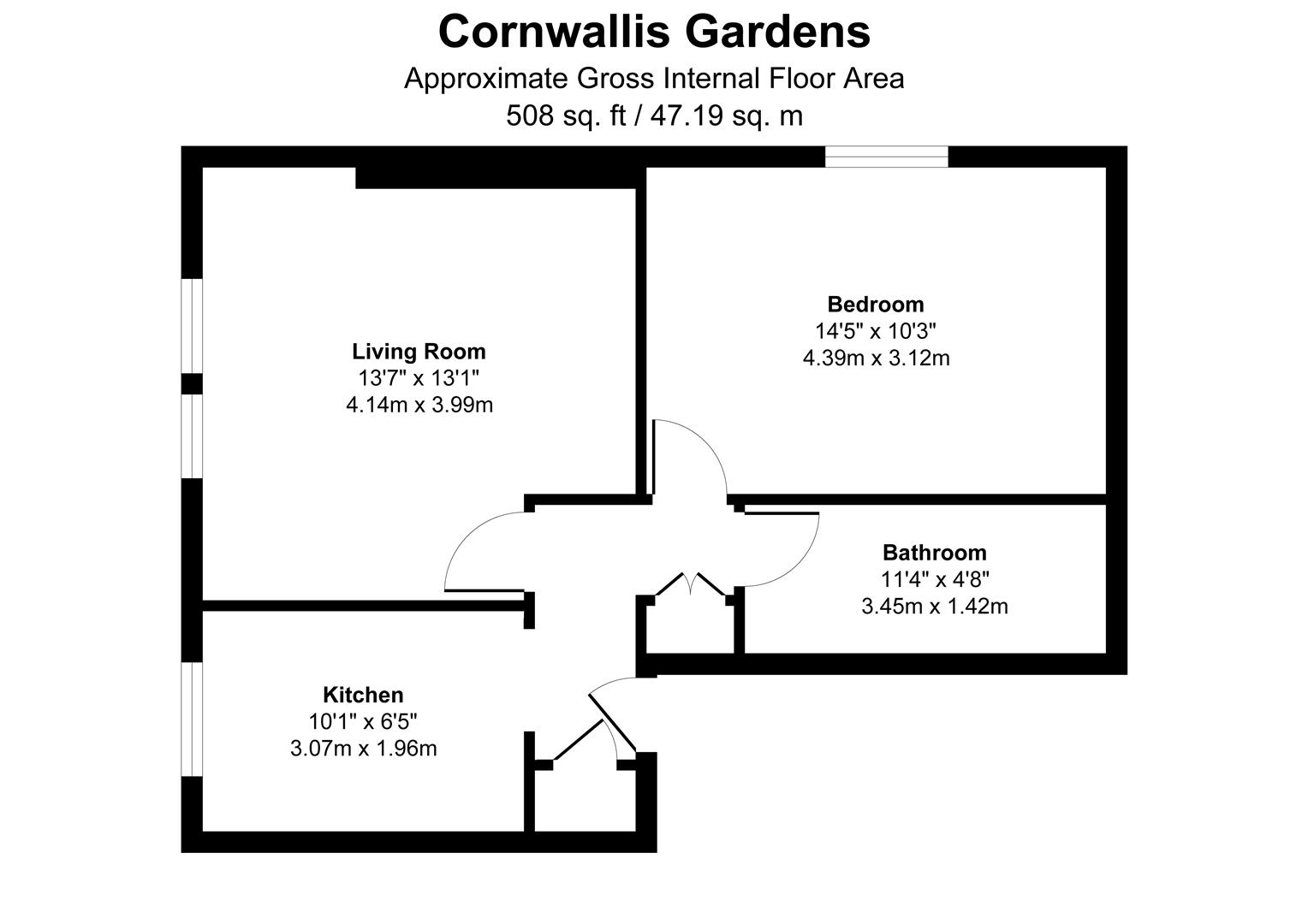 Flat 7, 39-40, Cornwallis Gardens, Hastings floorplan