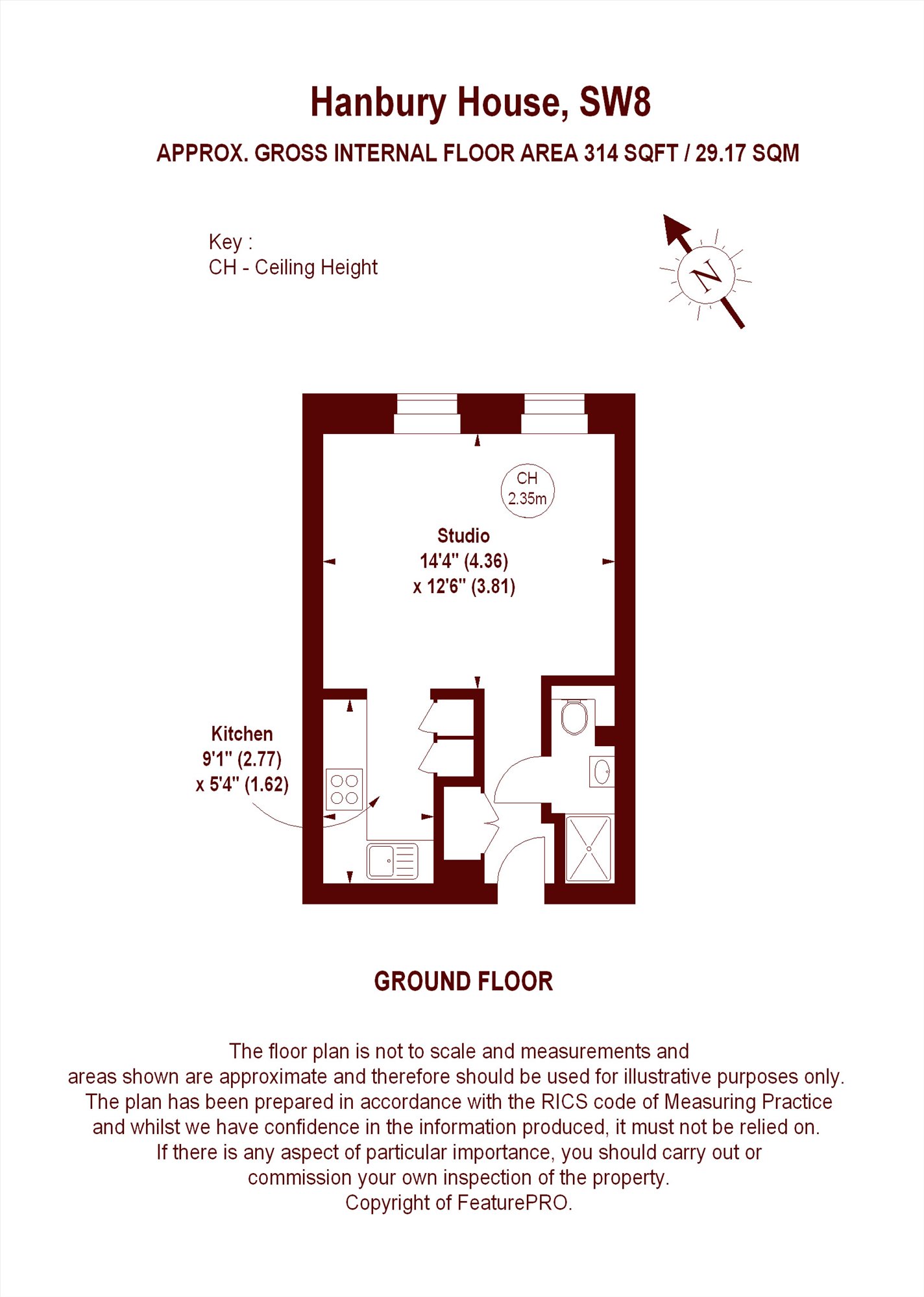 Hanbury House, Vauxhall floorplan