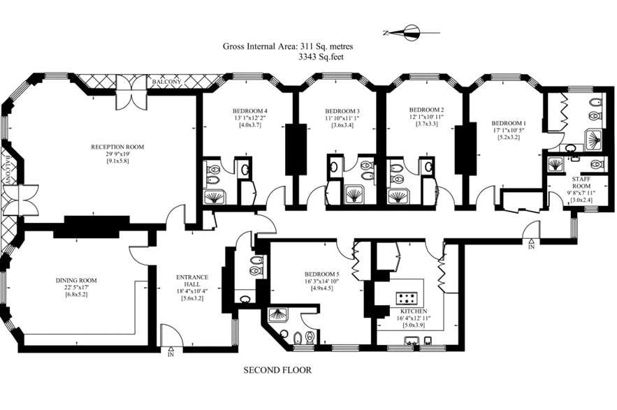 5 Bedrooms Flat to rent in Cumberland House, Kensington Road W8