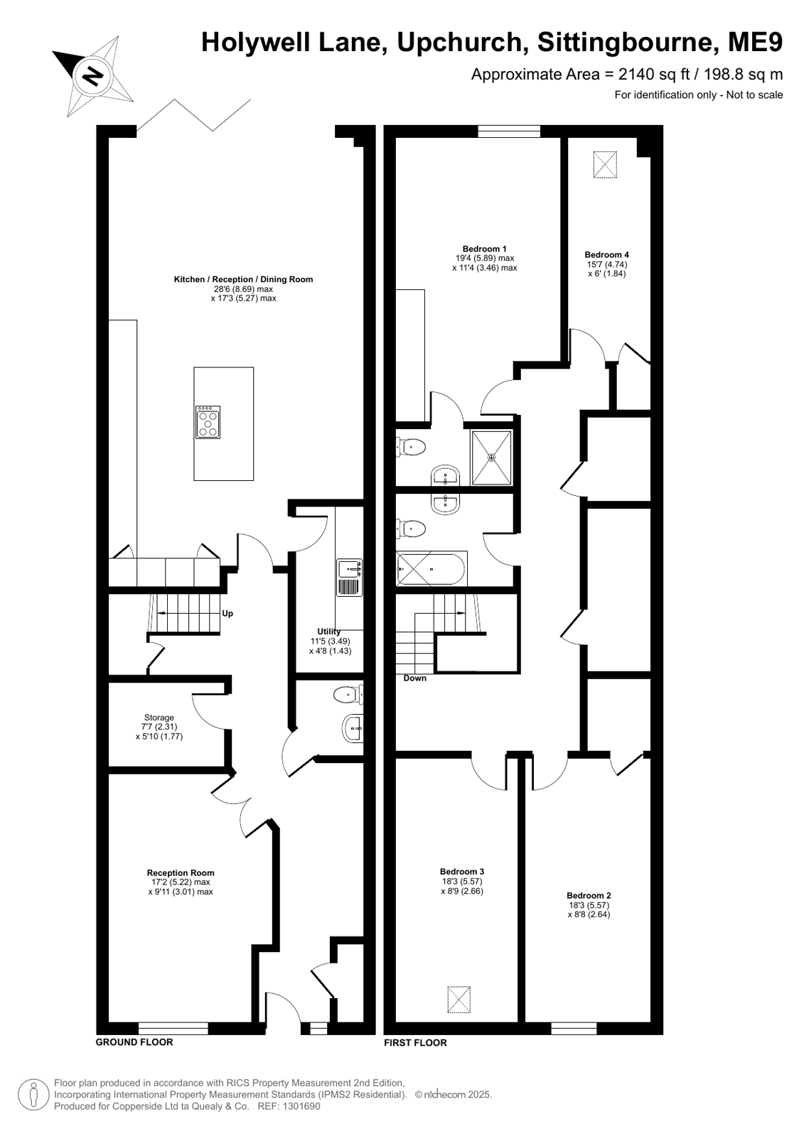 3 Bedfont House,, Holywell Lane, Sittingbourne floorplan