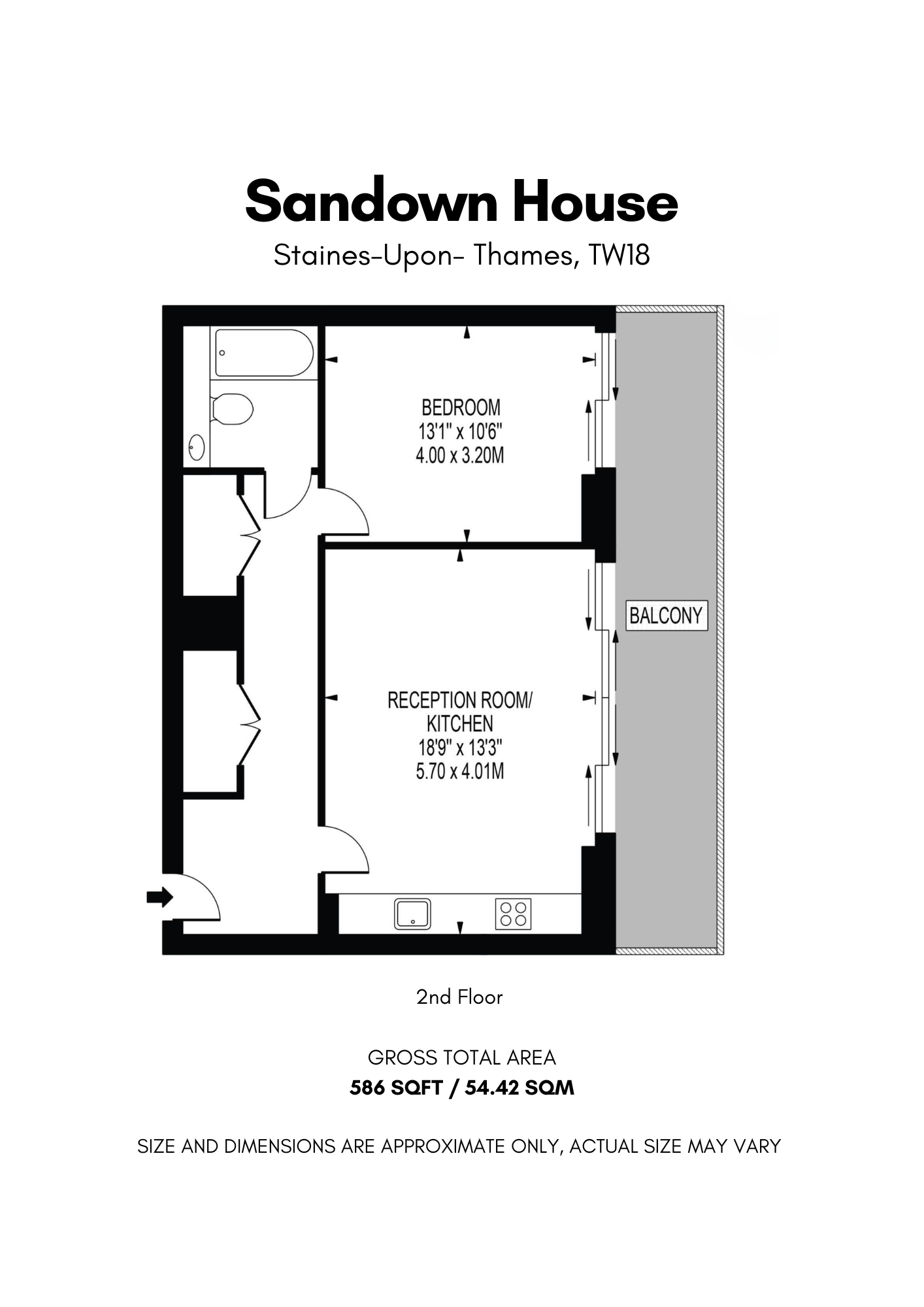 Flat 9, Sandown House, Staines-upon-Thames floorplan