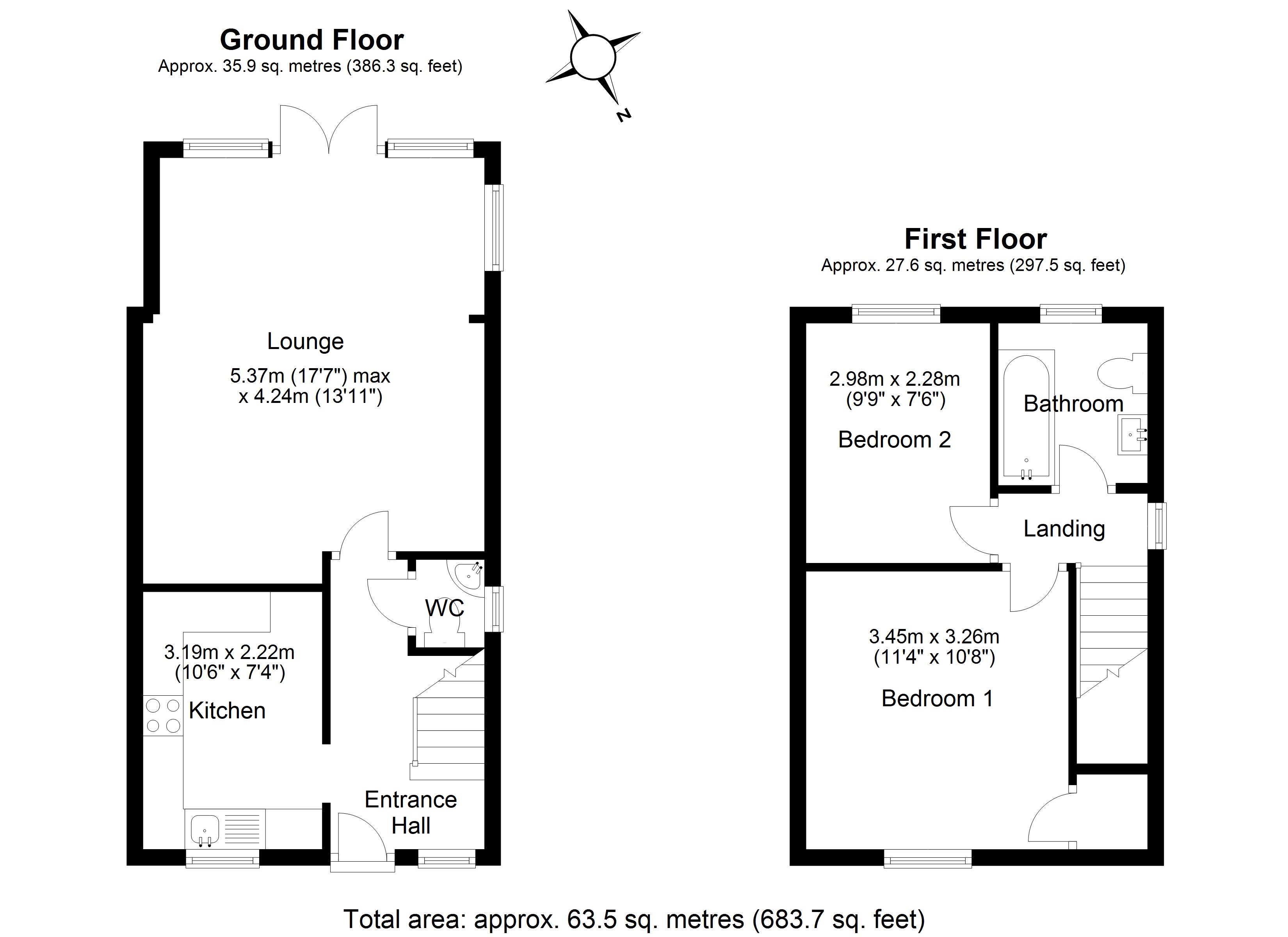 High Street, Codicote, Hertfordshire SG4, 2 bedroom end terrace house