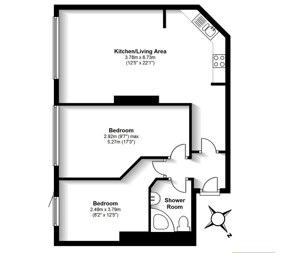 2 Bedrooms Flat to rent in Temple Lofts, Temple Street B2