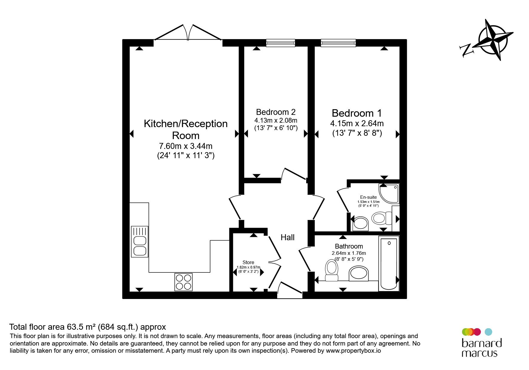Flat 6, Kingston Court, 379-393, Kingston Road, Epsom floorplan