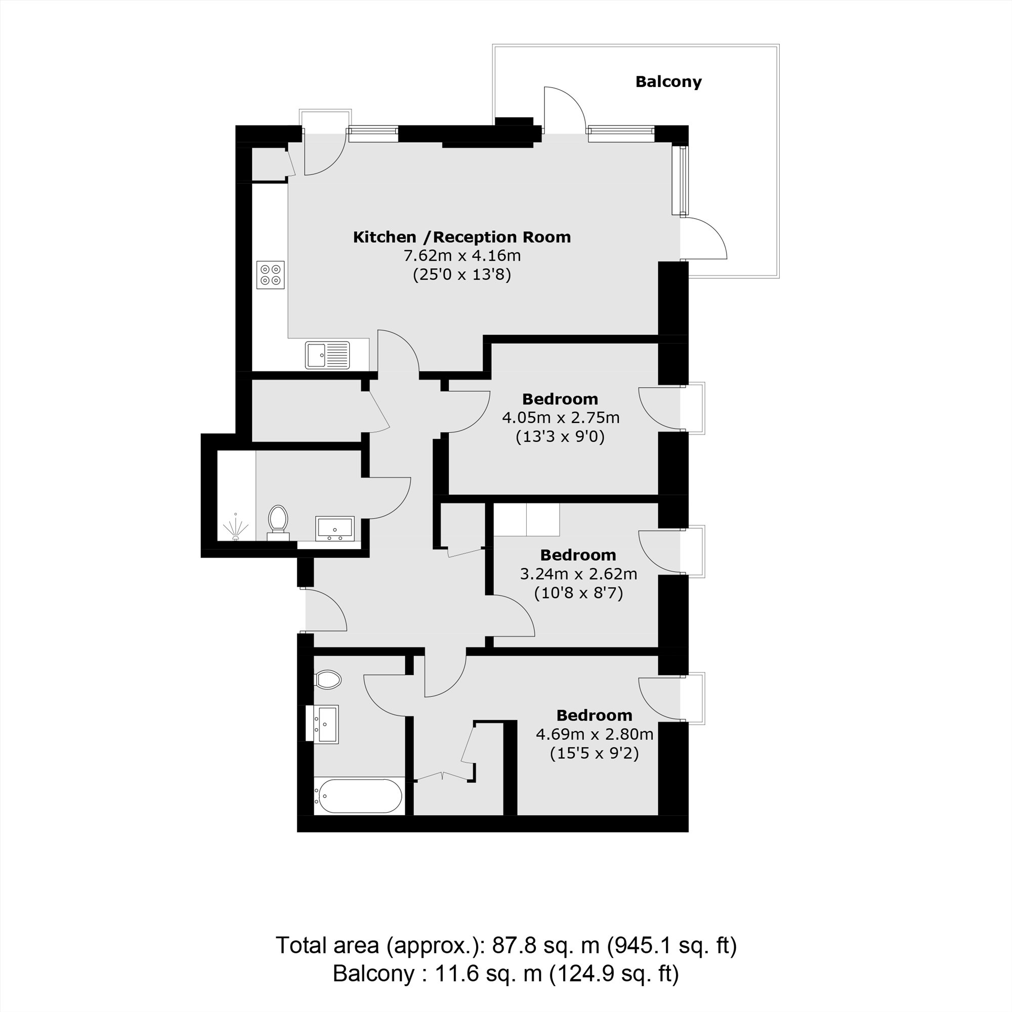 Flat 7, Wallace Court, 54, Tizzard Grove, London floorplan