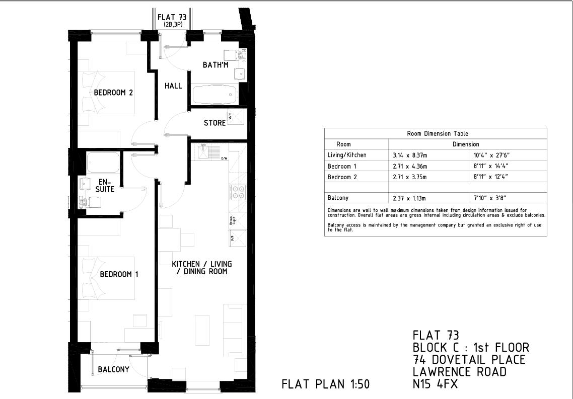 73 Dovetail Place, Lawrence Road, London floorplan
