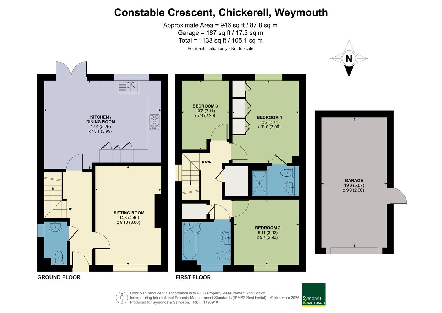 3, Constable Crescent, Weymouth floorplan