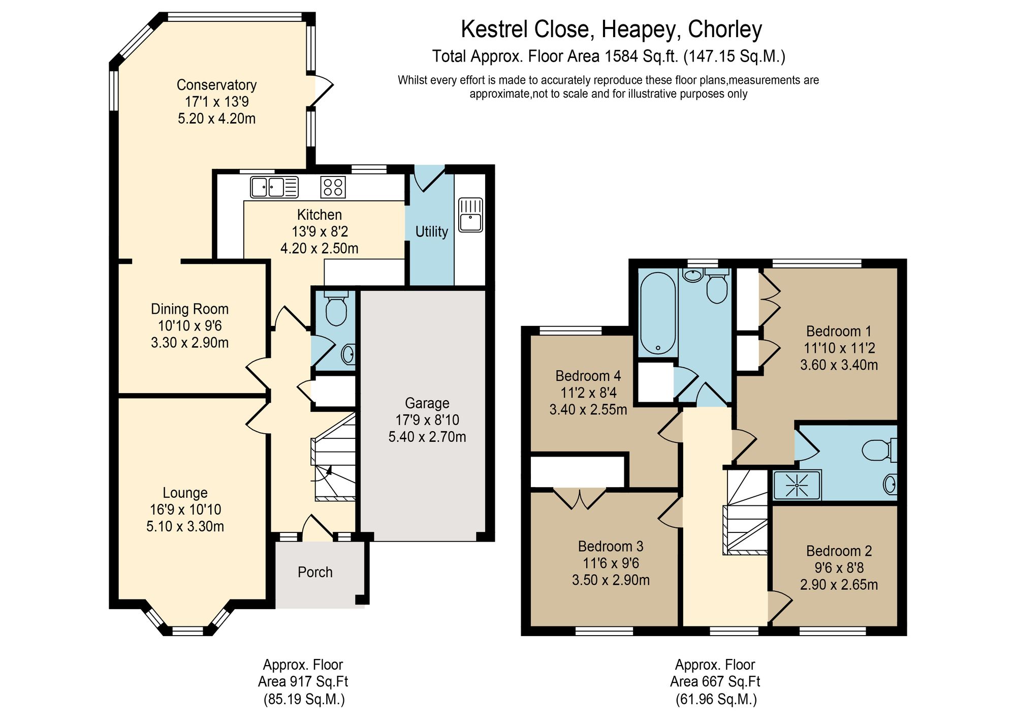 1 Kestrel Close, Chorley floorplan