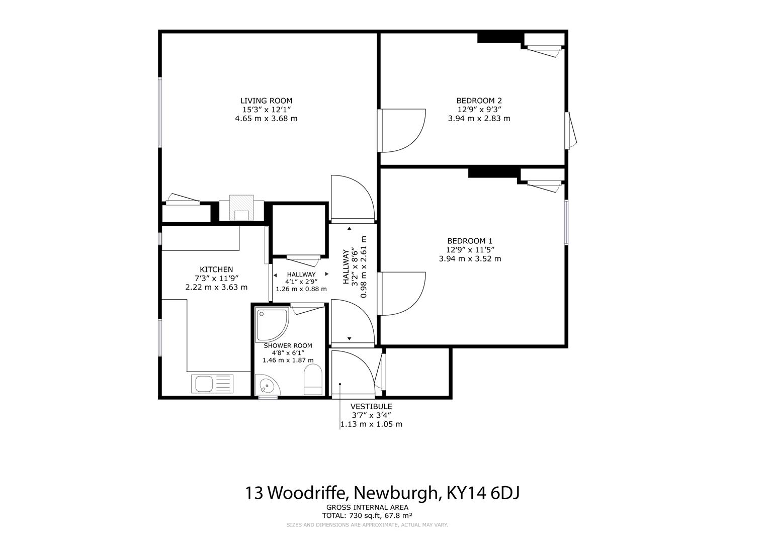 13, Woodriffe, Cupar floorplan