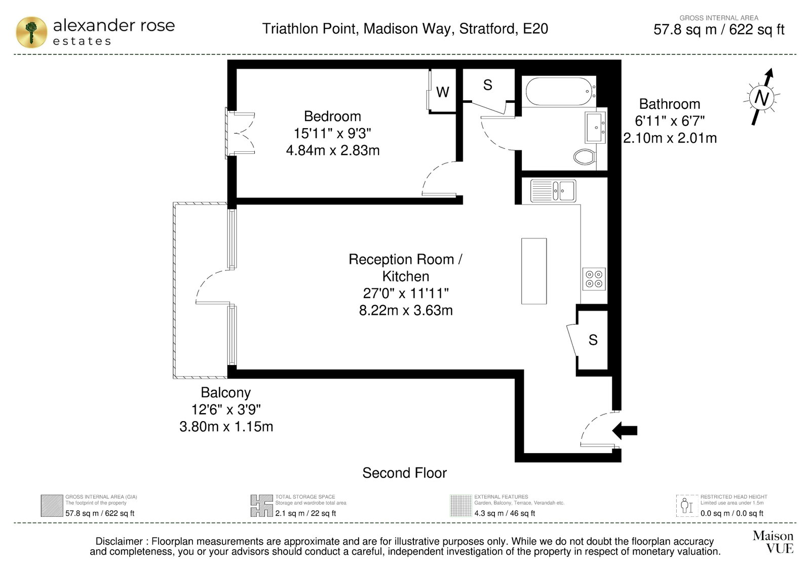 11 Triathlon Point, 1 Madison Way, London floorplan