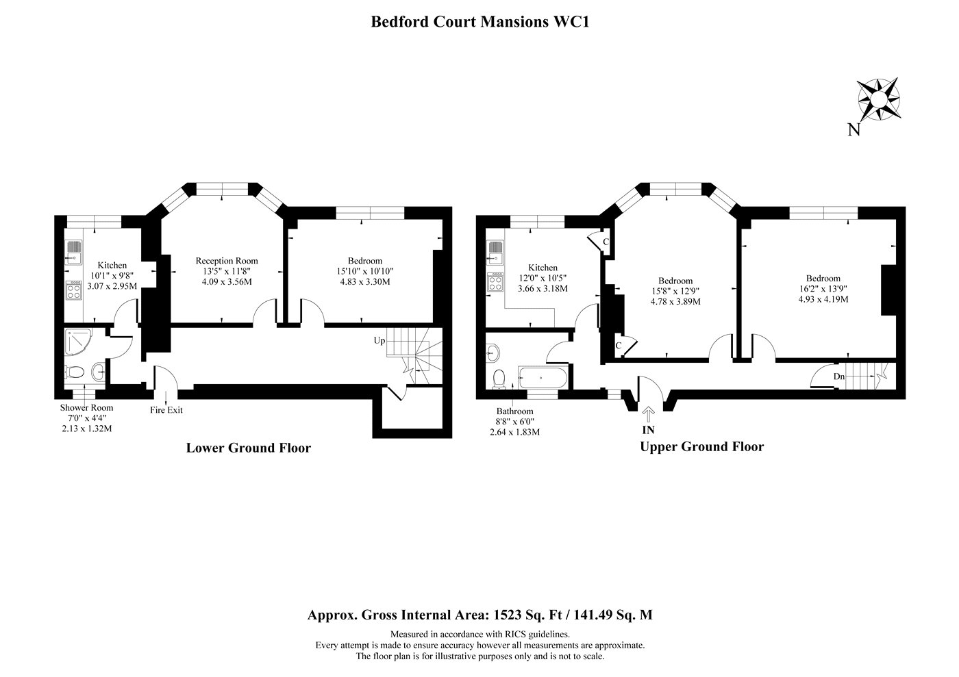 Flat 124, Bedford Court Mansions,, Adeline Place, London floorplan