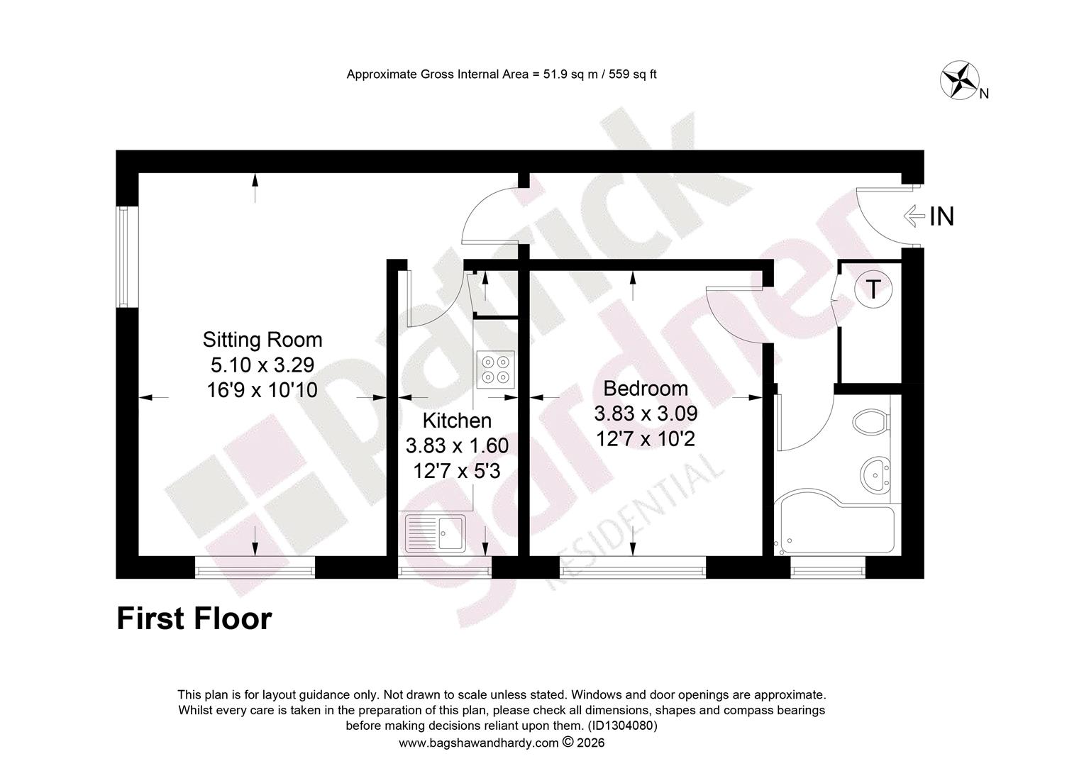 6 St James Court, Woodfield Close, Ashtead floorplan