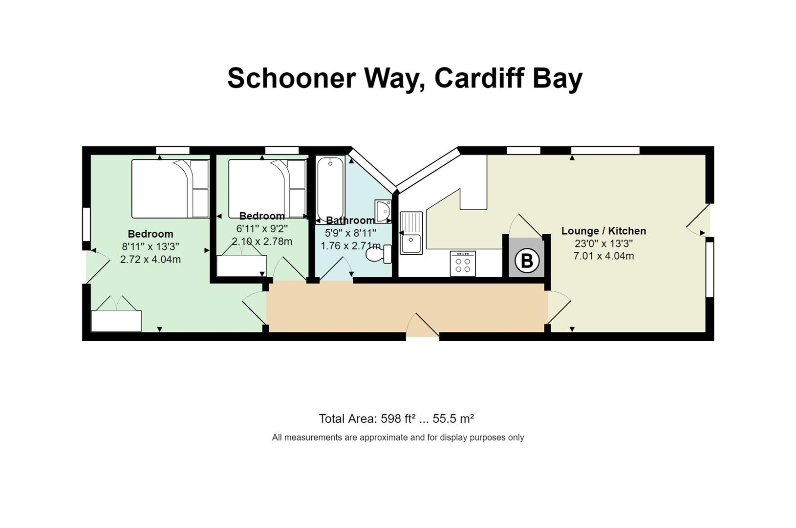 2 Bedrooms Flat to rent in Schooner Way, Cardiff CF10